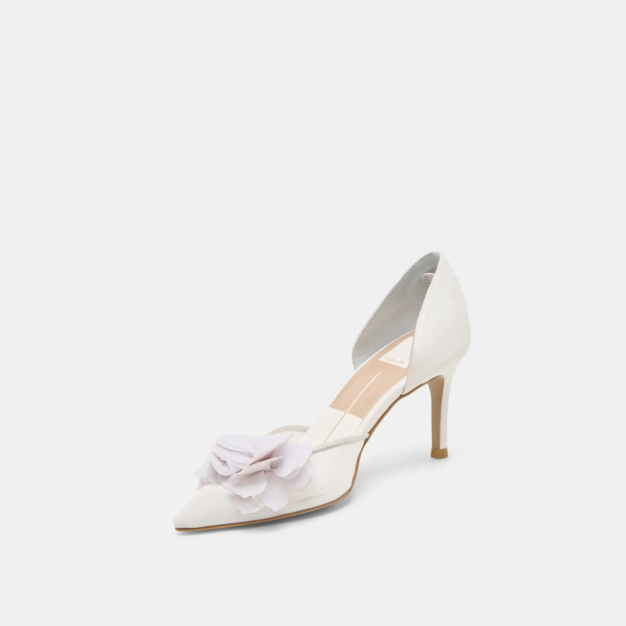 EVELIN HEELS WHITE MESH Luxury Leather Pumps