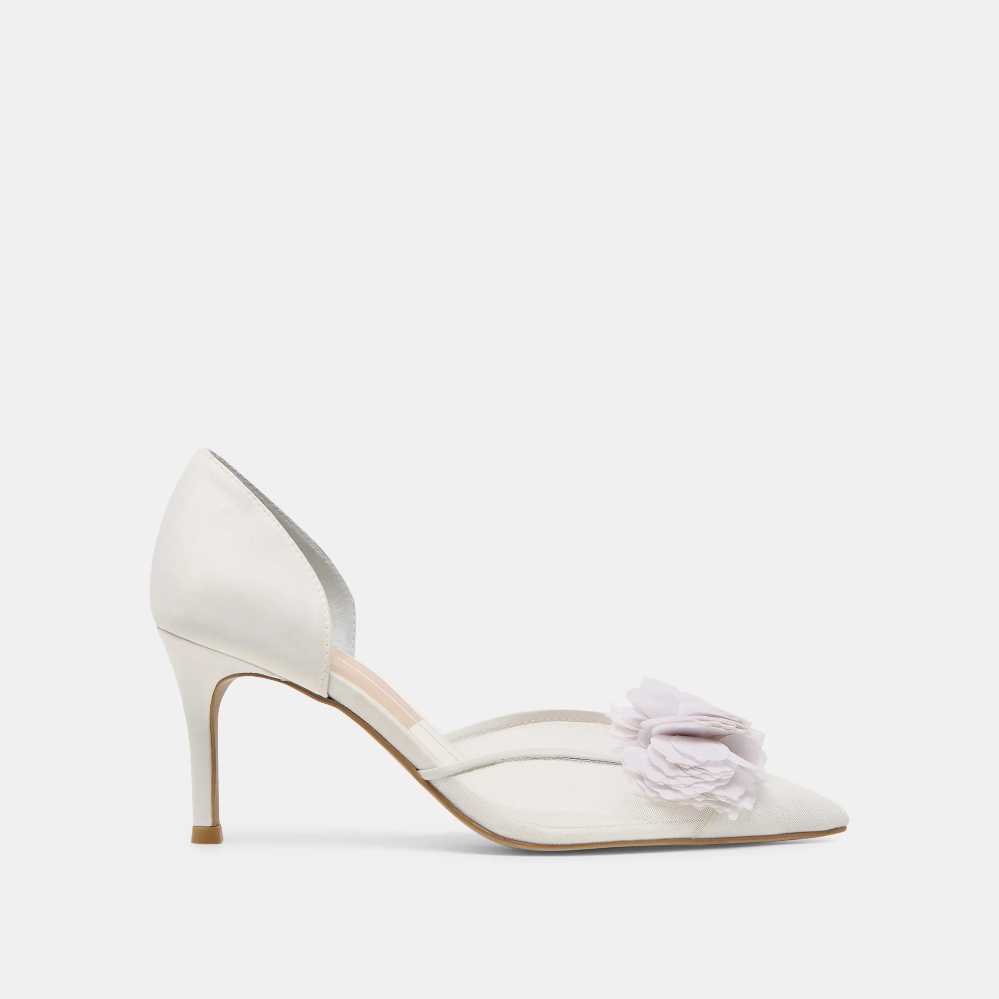 EVELIN HEELS WHITE MESH Glamorous Heeled Boots Reinforced toe