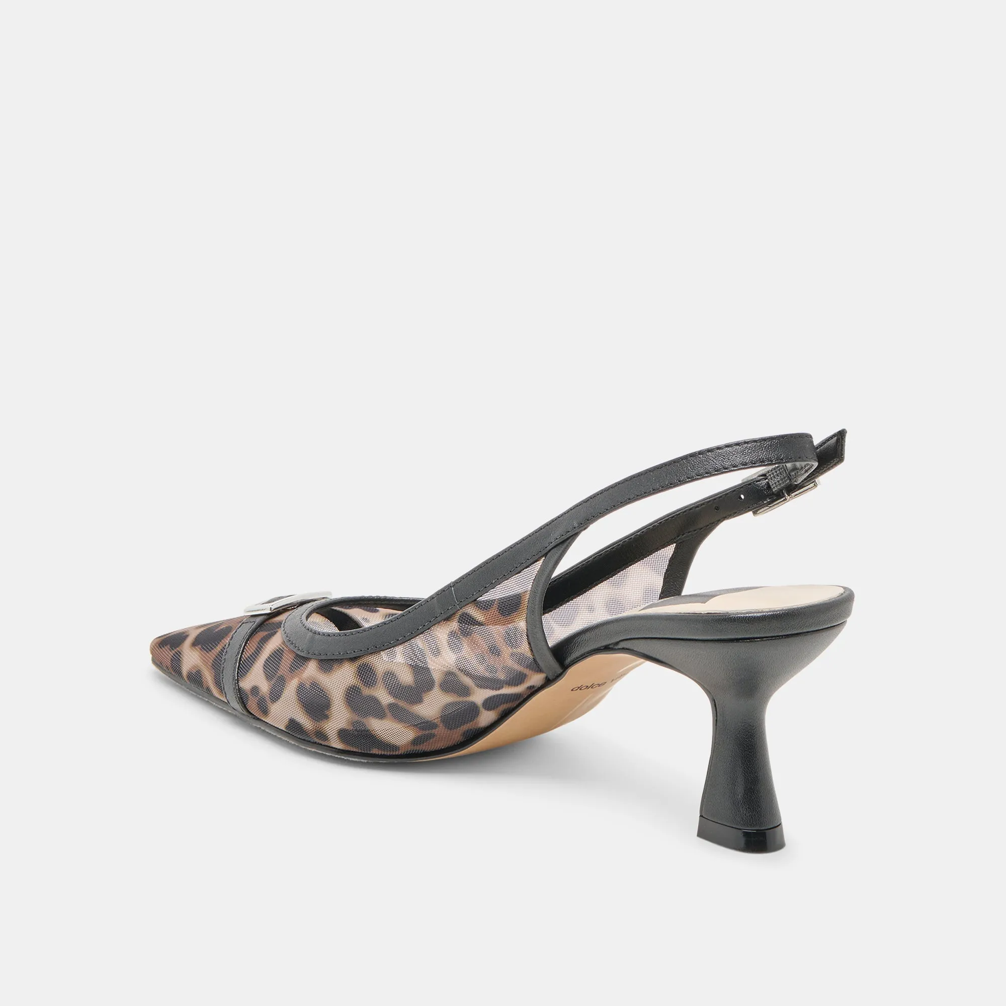 LORINE HEELS LEOPARD MESH Elastic laces Textured Heels