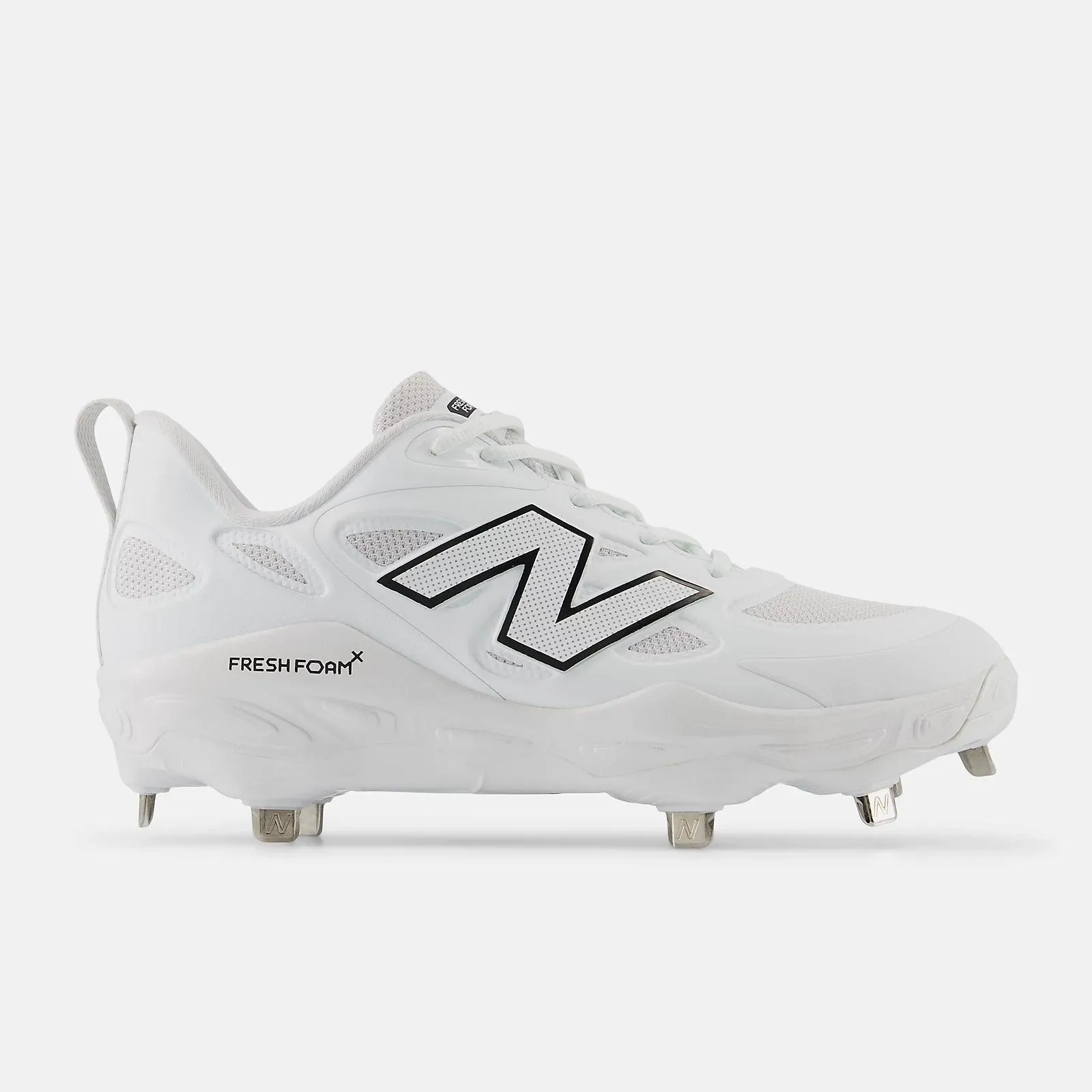 Optimal ease Support Base New Balance Women's Fresh Foam X Velo v4 Metal Fastpitch Softball Cleats - White SMVELOW4