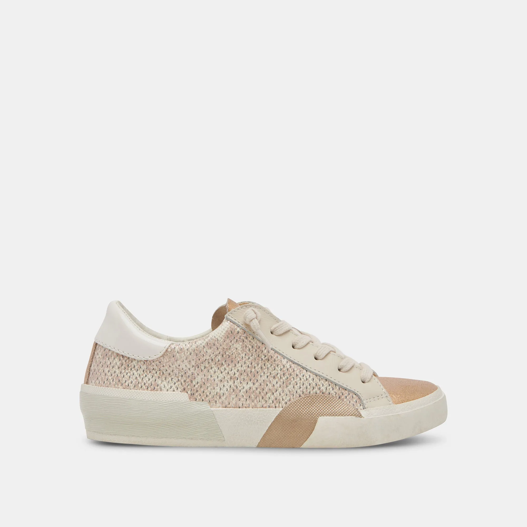 Casual Elegance Durable Wear ZINA SNEAKERS SAND EMBOSSED LEATHER