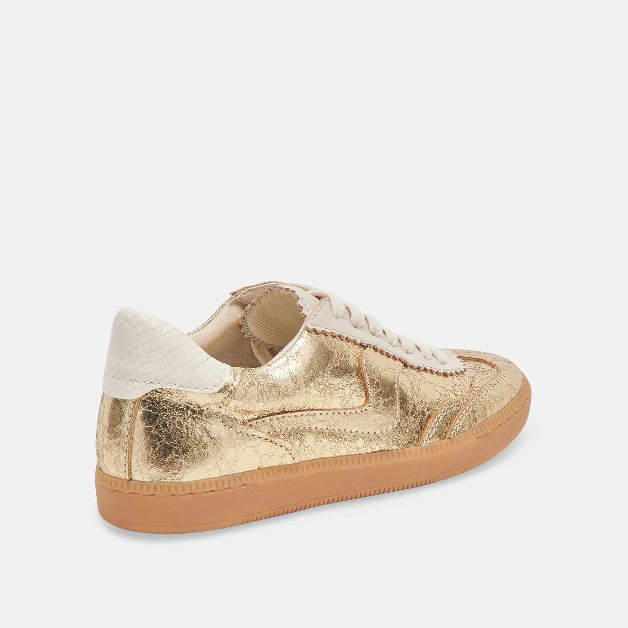 Flexible Fabric Padded chic NOTICE SNEAKERS GOLD DISTRESSED LEATHER