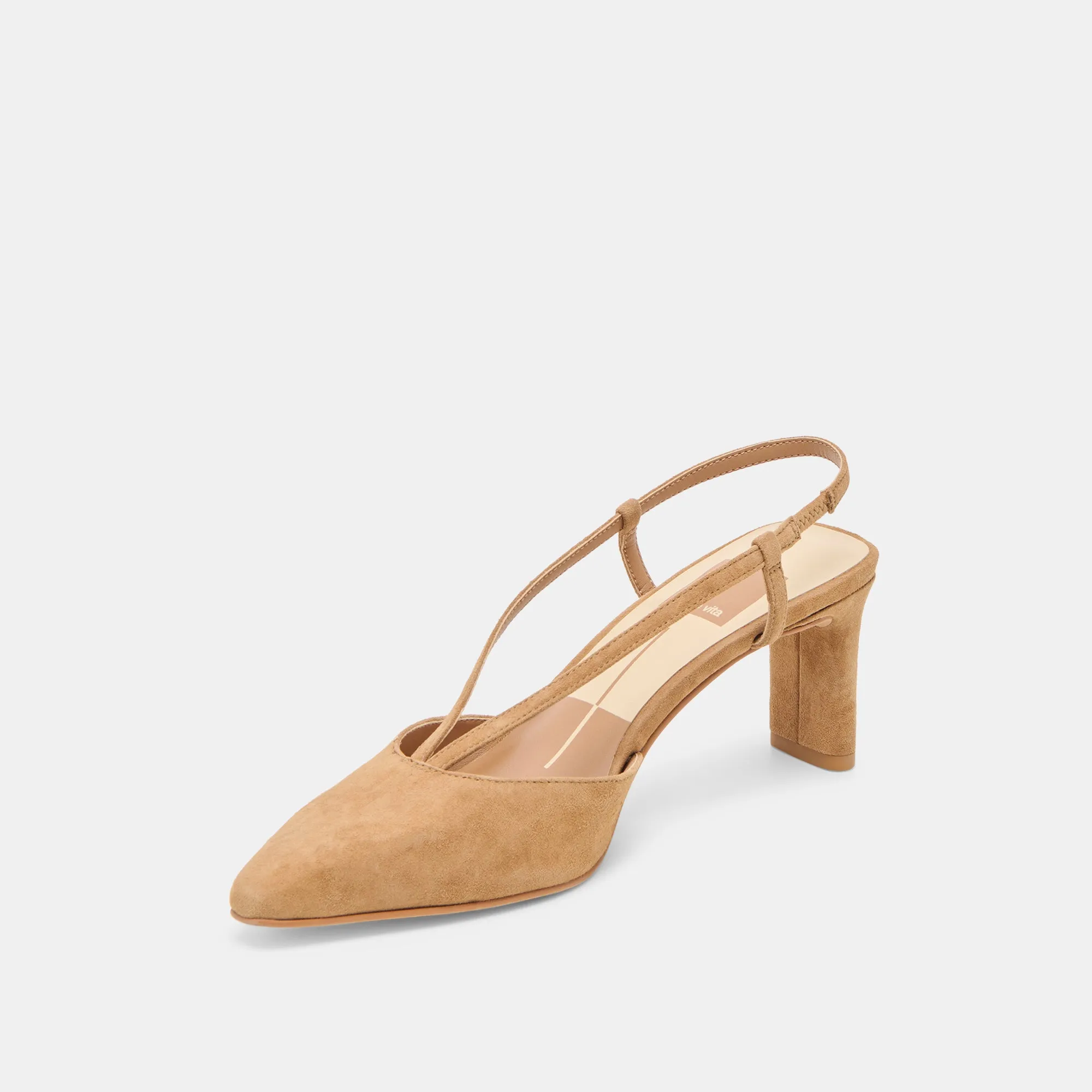 Elegant Slip-On Heels GINAY HEELS LT BROWN SUEDE