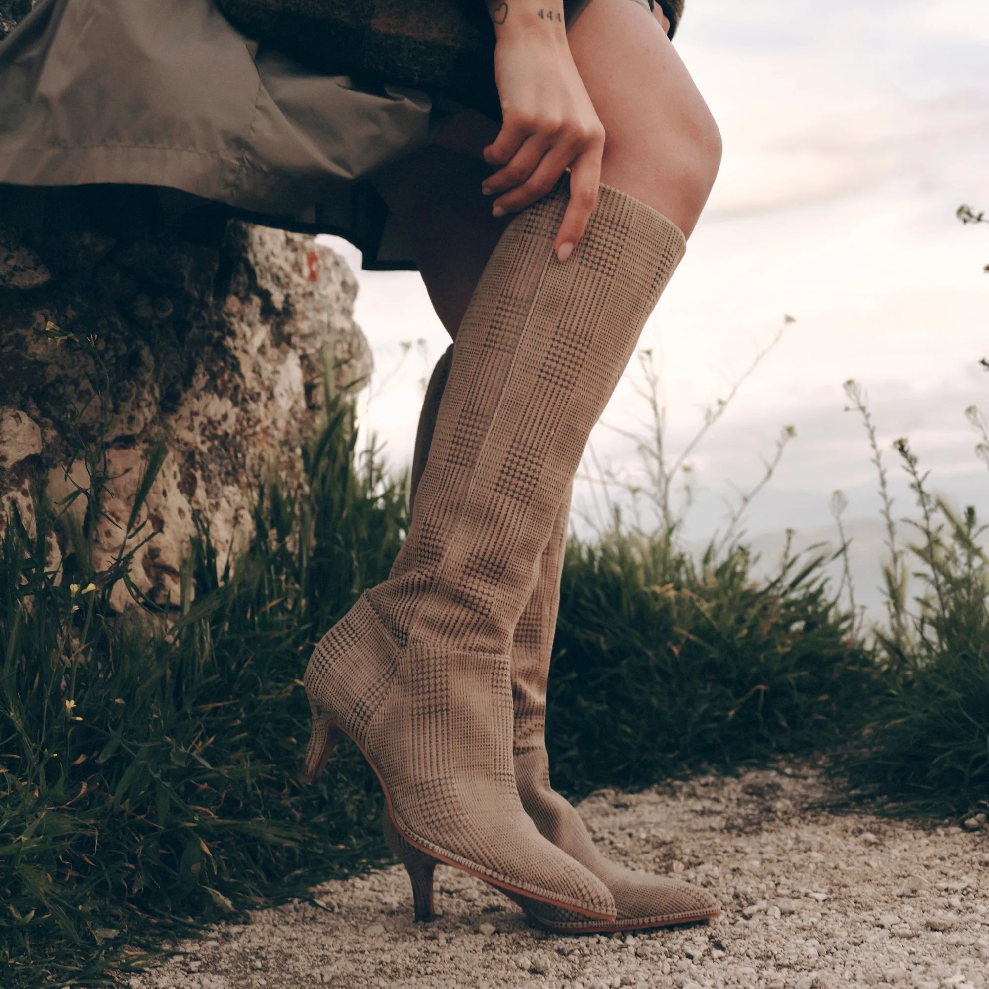 ALDY BOOTS HERRINGBONE PRINTED SUEDE Fitness Enthusiast Effortless Style