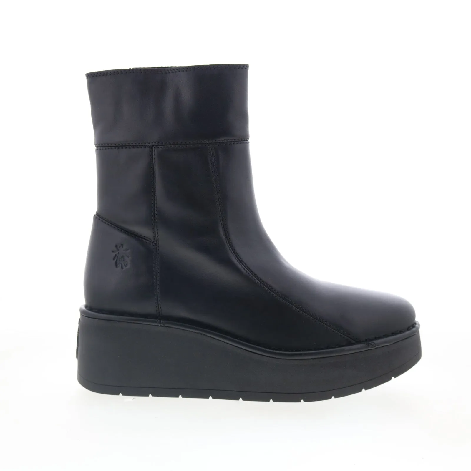Neutral Colors Cushion Collar Fly London Hann HANN248FLY-000 Womens Black Leather Casual Dress Boots