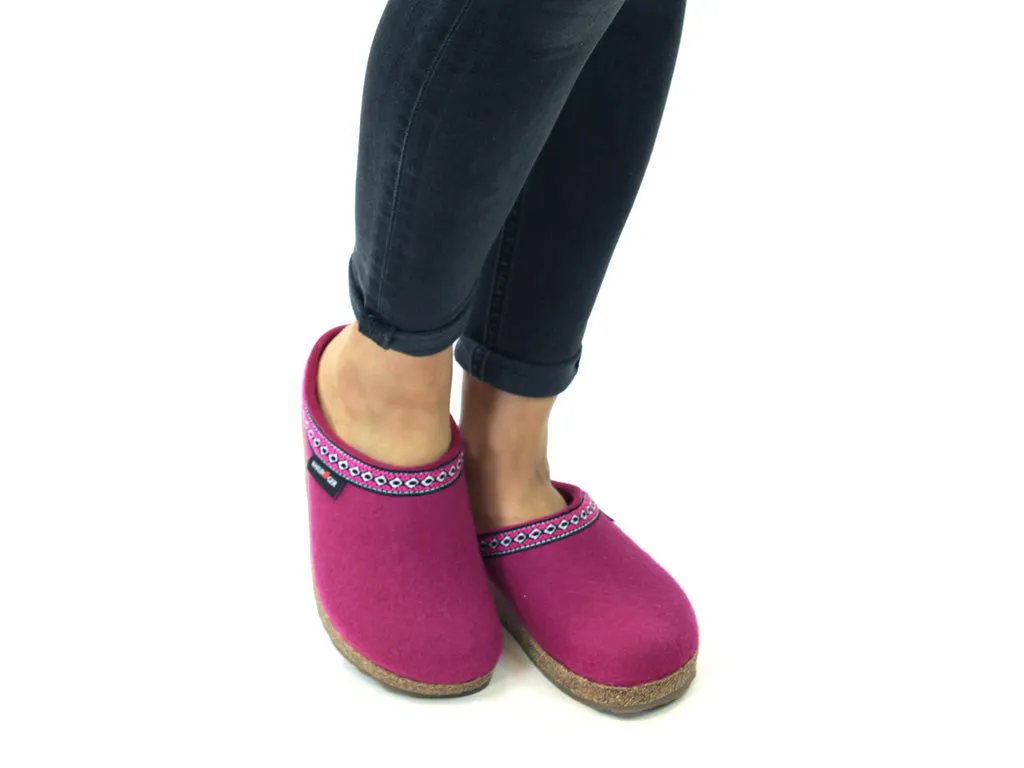 Haflinger Clogs Grizzly Franzl Kardinal Pink Fairy Step