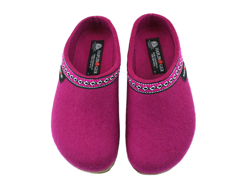 Slim Form Silent Walk Haflinger Clogs Grizzly Franzl Kardinal Pink