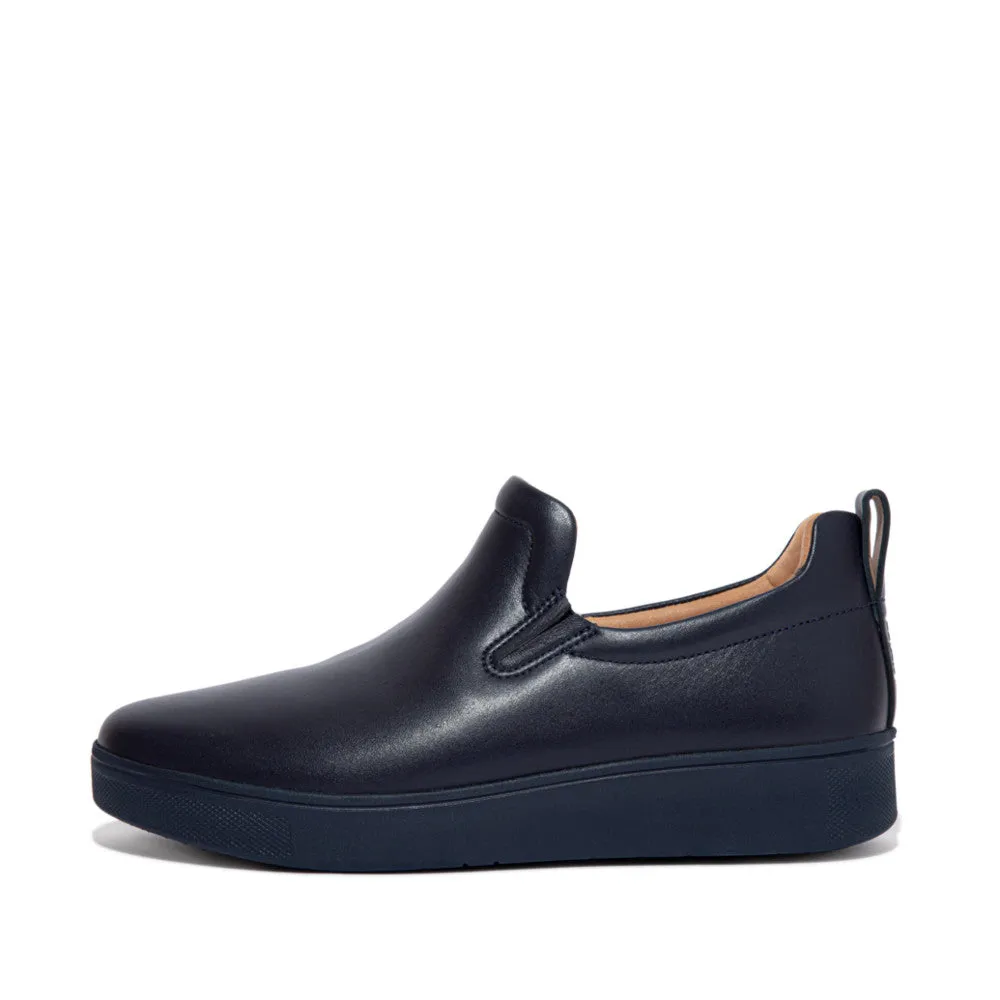 FitFlop RALLY Leather Slip-On Skate Trainers Retro Mood