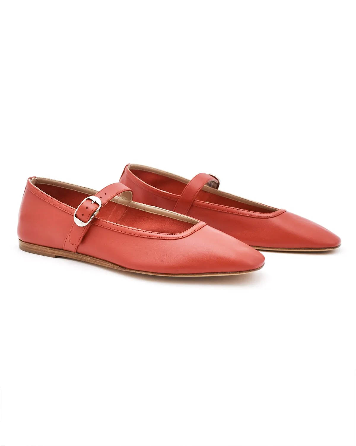 Le Monde Beryl Mary Jane Ballet Flat in Blood Orange Dance Mode Good Traction