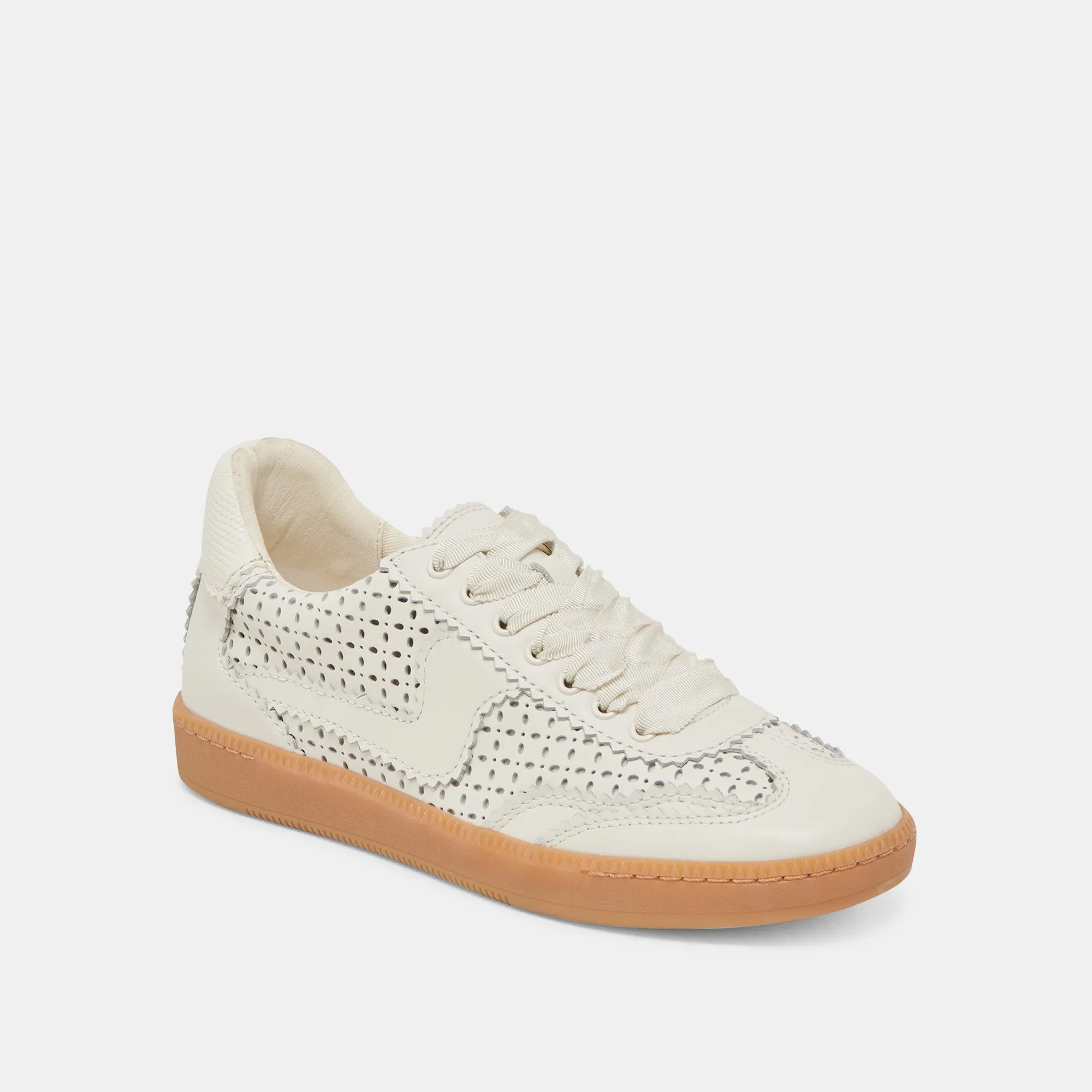 NOTICE EYELET PERF SNEAKERS WHITE LEATHER Bold Look
