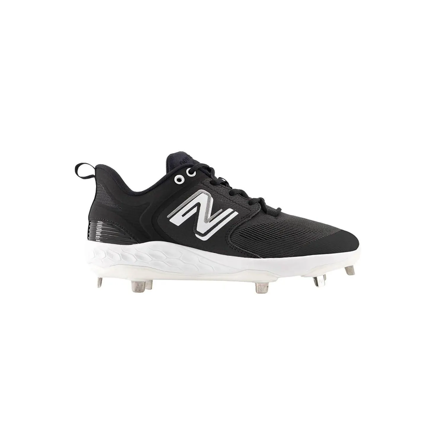 Cushioned durability All-day shock absorption New Balance Men's Fresh Foam X 3000 V6 Metal Baseball Cleats - Black with White - L3000BK6