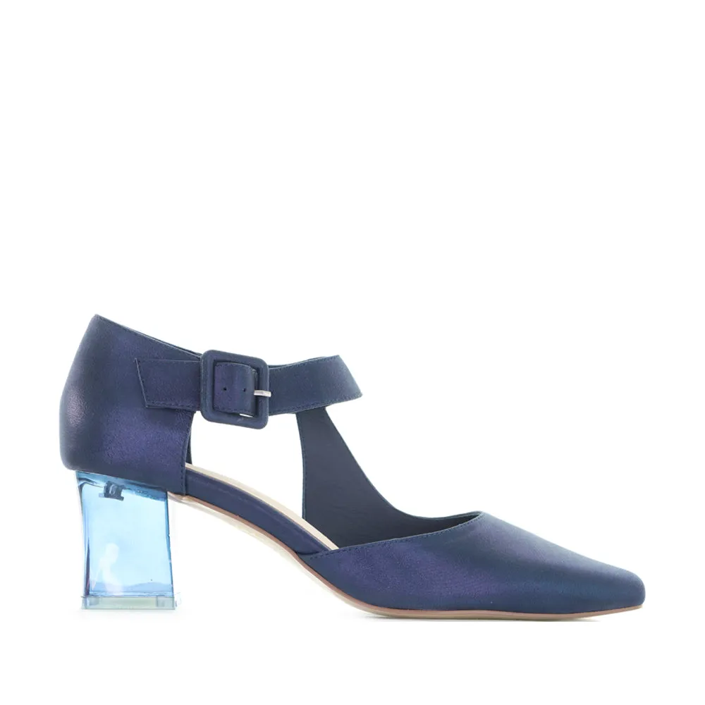 DJANGO & JULIETTE HAPPIE NAVY SHIMMER Bejeweled Heels