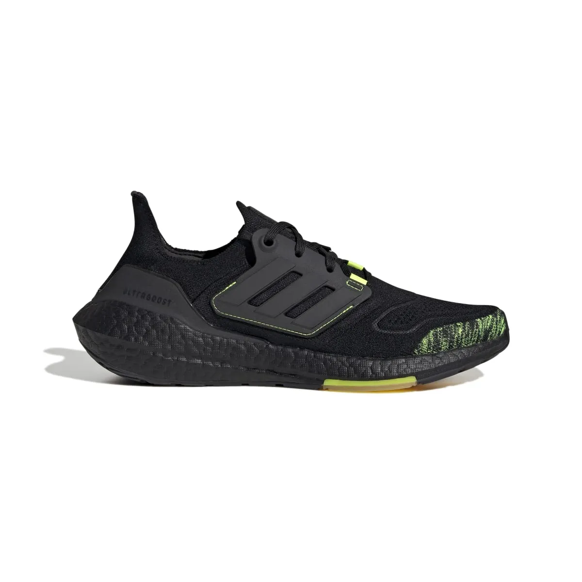 ADIDAS GX5915 ULTRABOOST 22 MN'S (Medium) Black/Black/Yellow Textile Running Shoes diving shoes