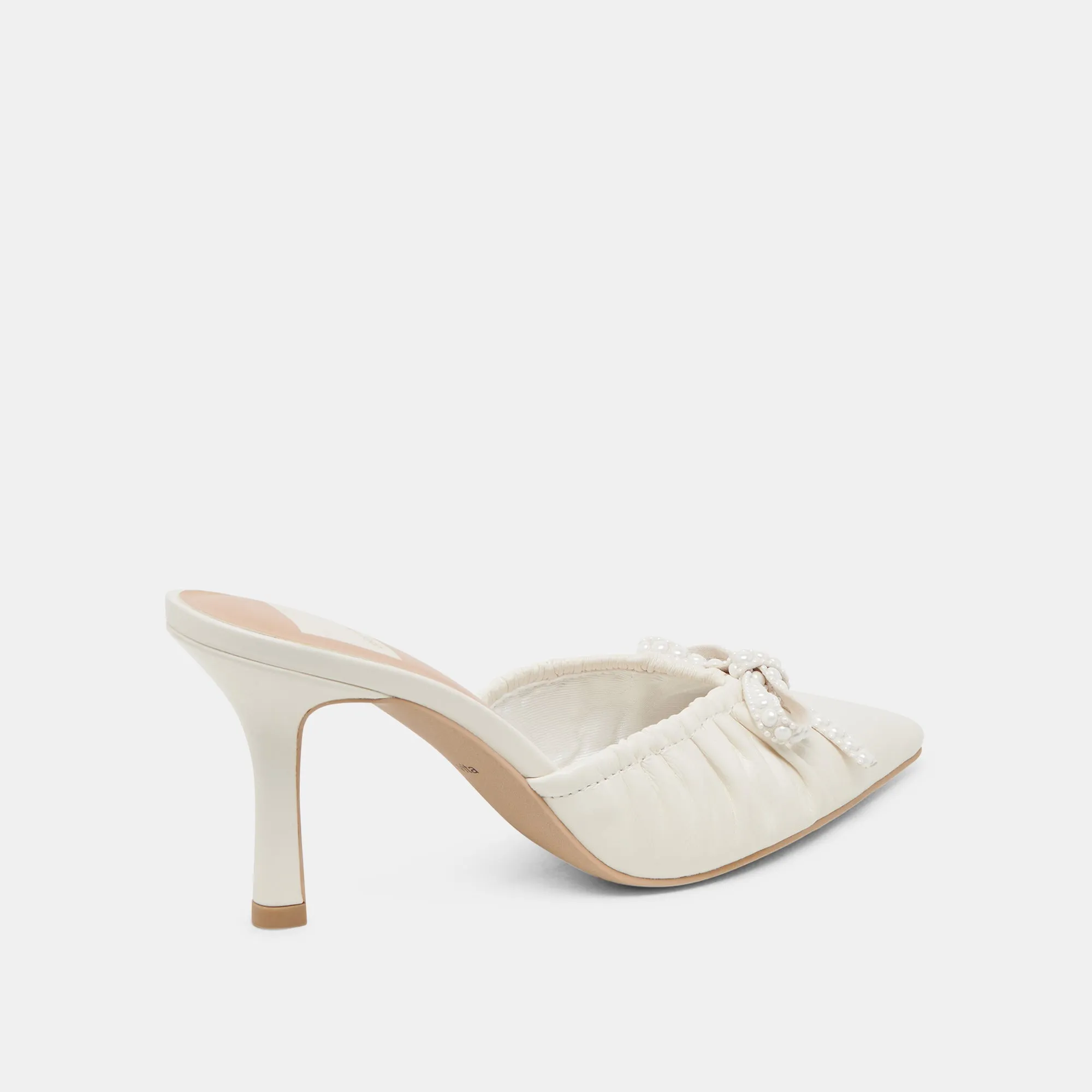 KAIRI PEARL HEELS WHITE CRINKLE PATENT Durable Sole