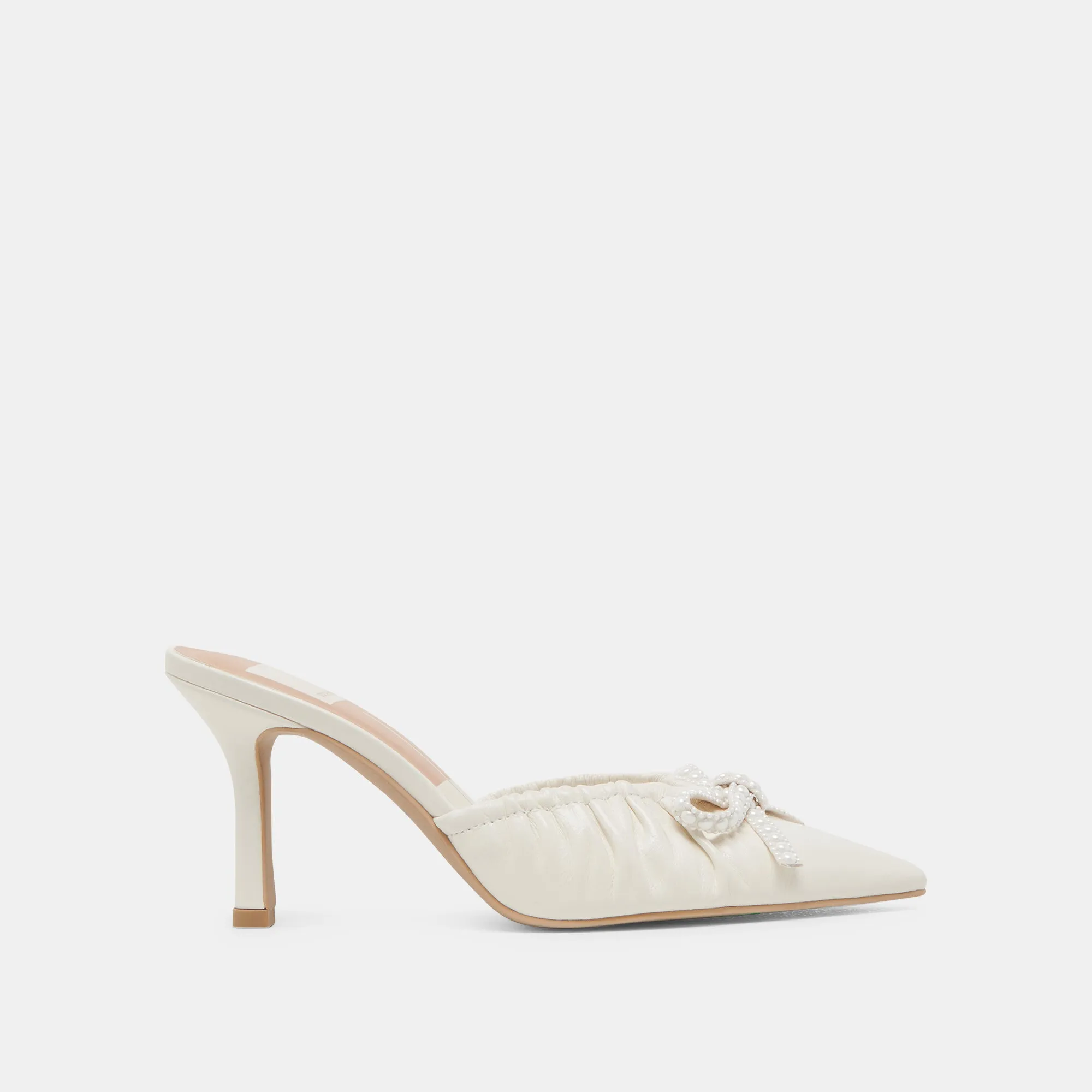 Posture aid KAIRI PEARL HEELS WHITE CRINKLE PATENT