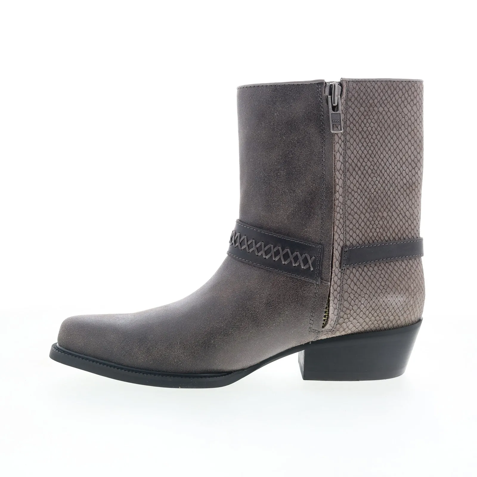 Dingo Butch Cowboy Boots DI-219 Mens Gray Leather Zipper Western Boots Moisture-wicking Snowy Environment