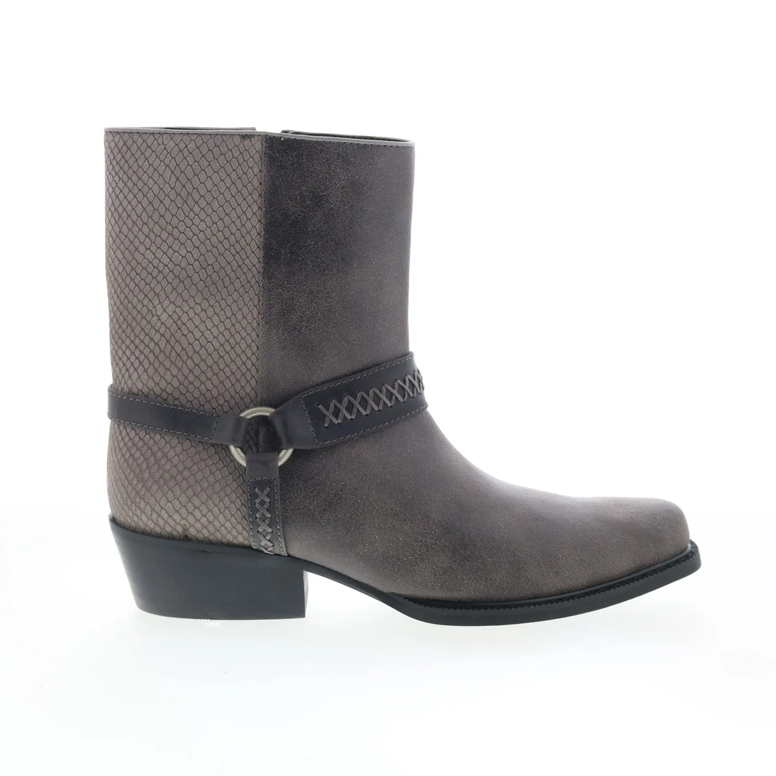Tactical Gear Dingo Butch Cowboy Boots DI-219 Mens Gray Leather Zipper Western Boots