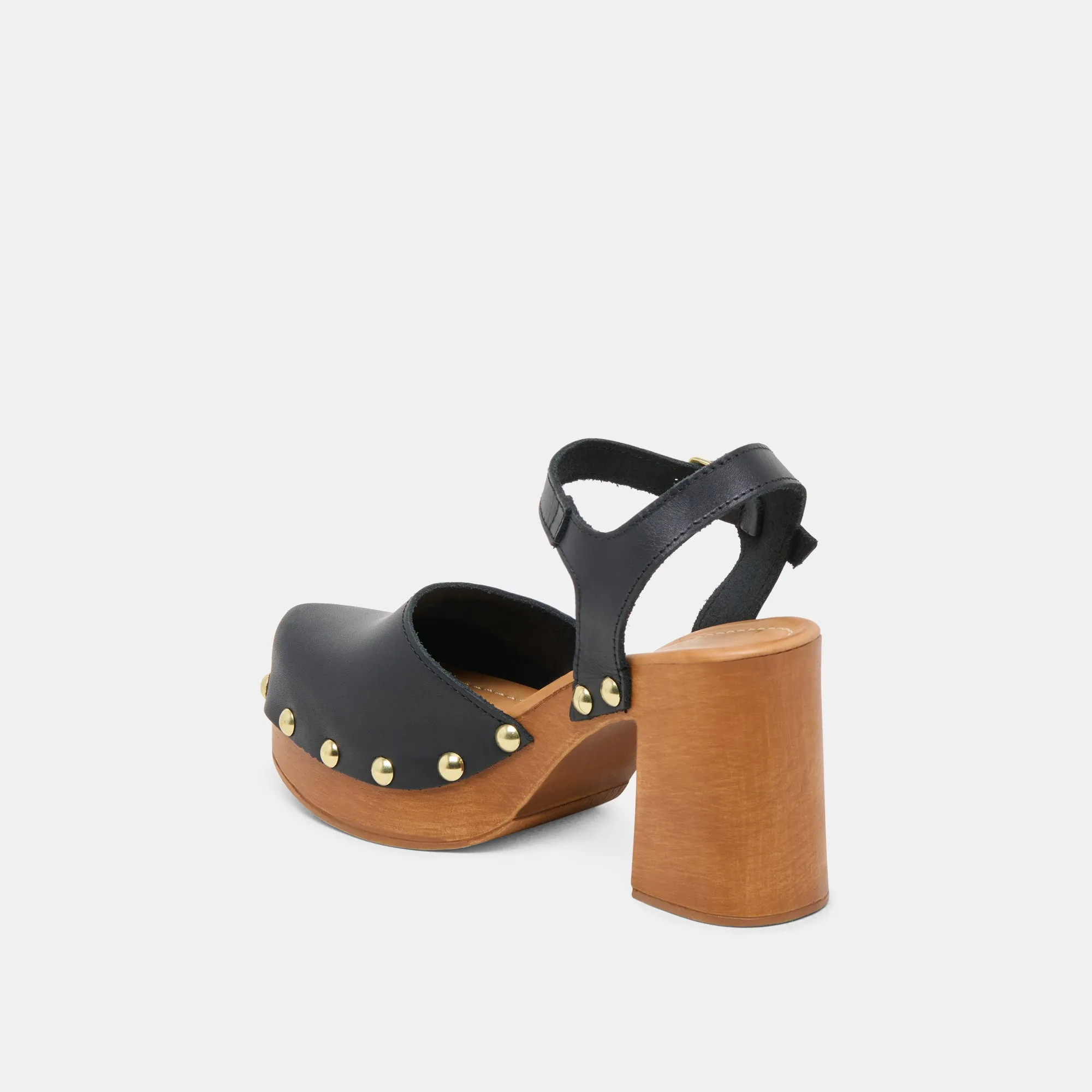 Boho Chic Heels CLOVER HEELS BLACK LEATHER