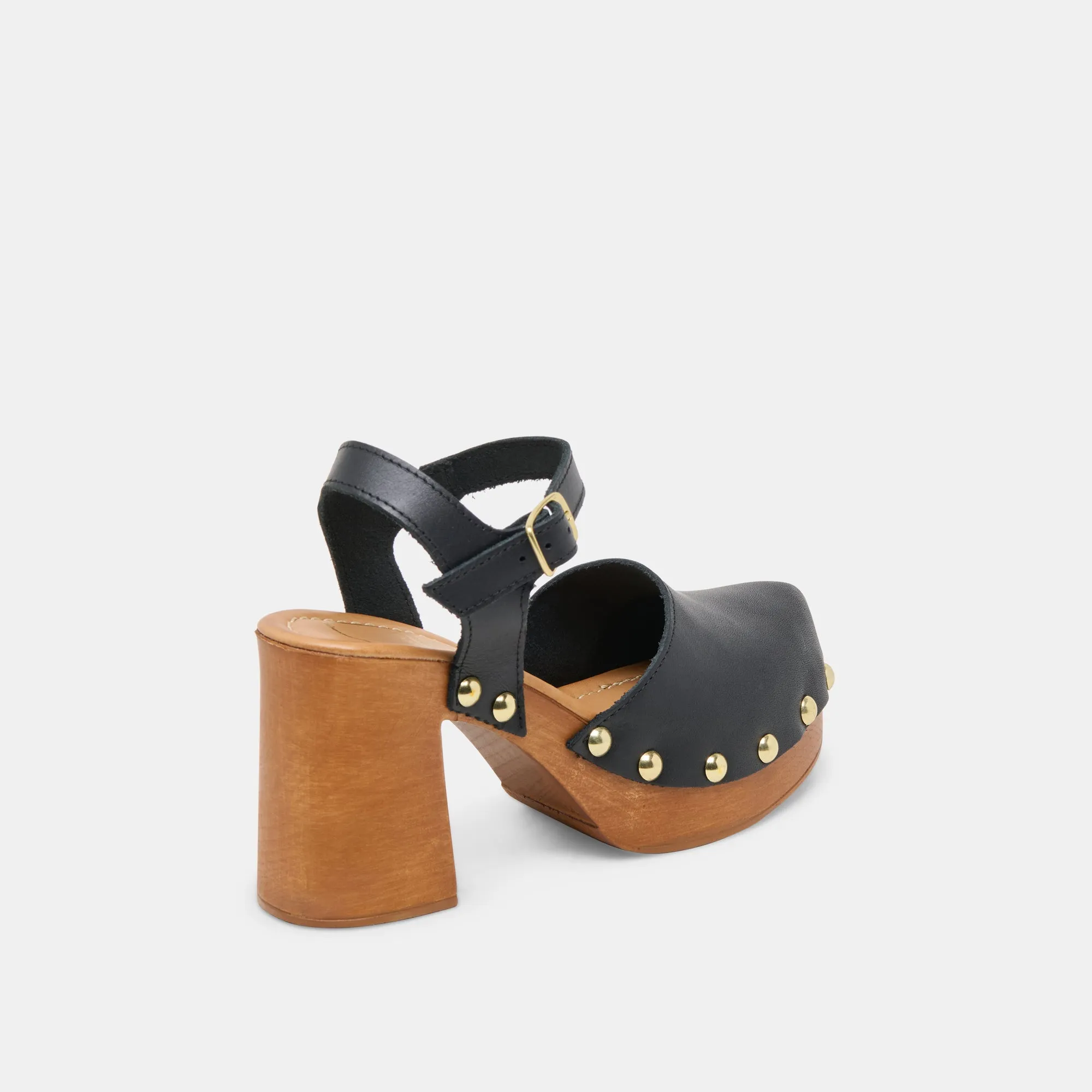 CLOVER HEELS BLACK LEATHER Early Jog Teen Fun