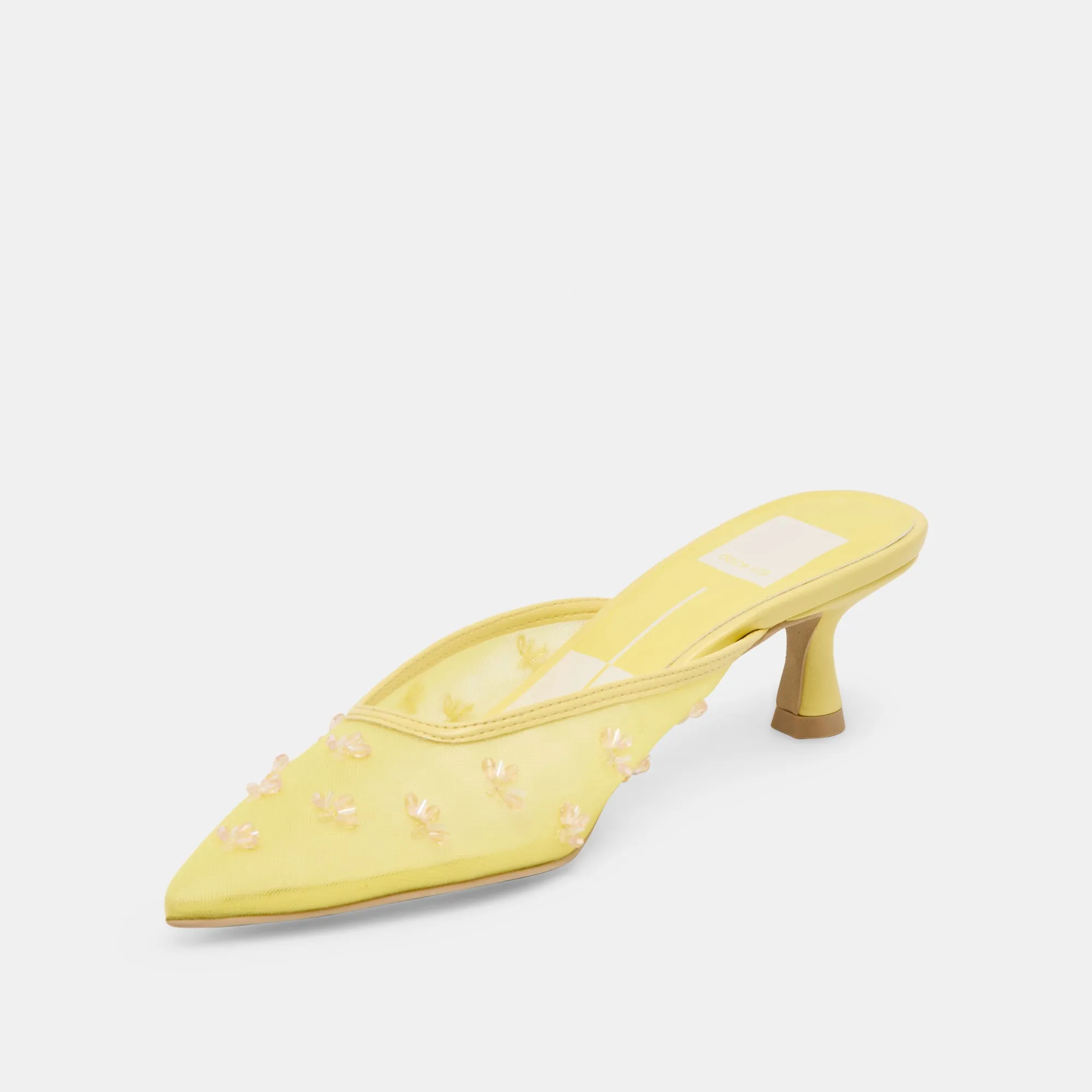 CLARA WIDE HEELS LEMON MESH Leather Upper
