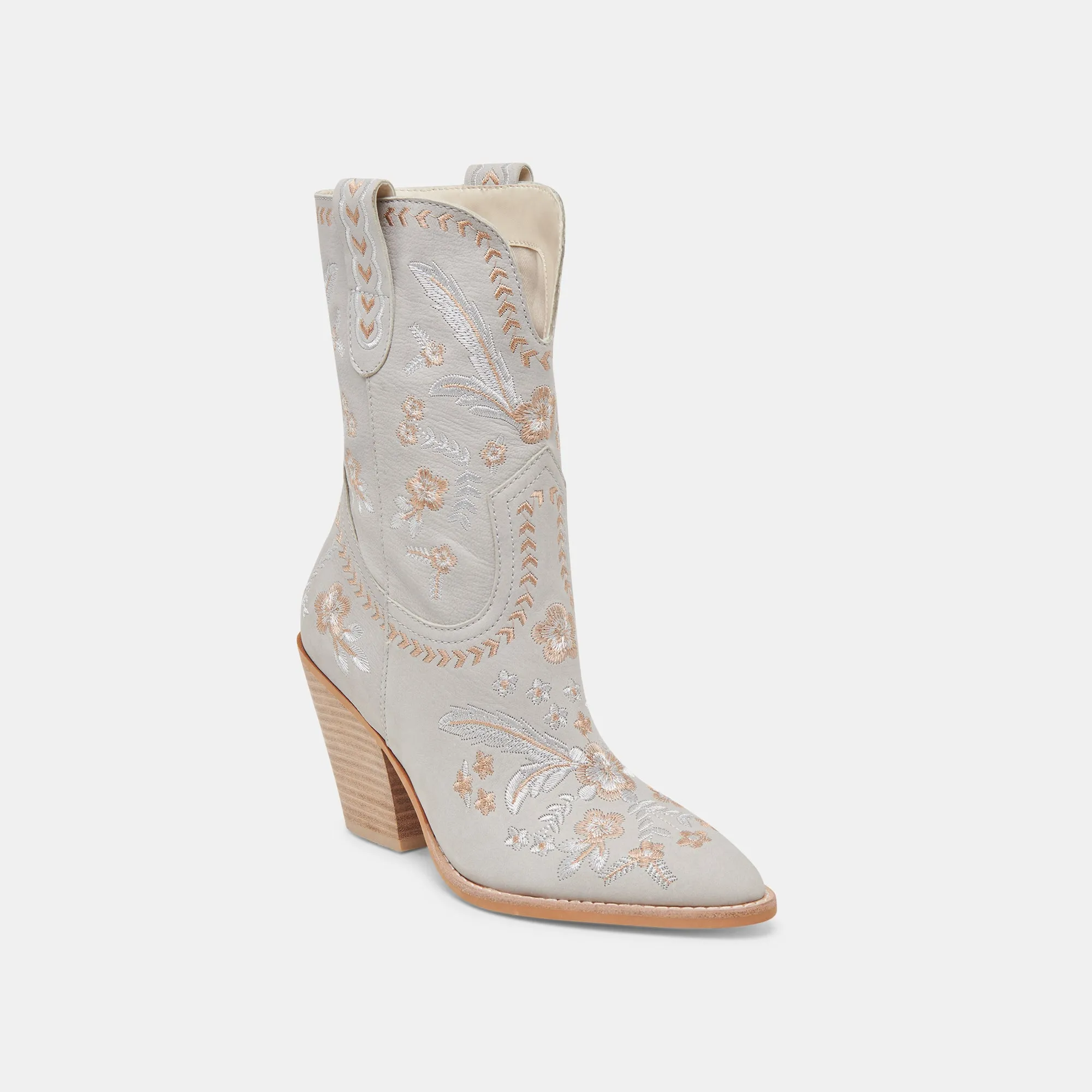 All Season Breathable Design JESSEY FLORAL BOOTS LIGHT BLUE NUBUCK
