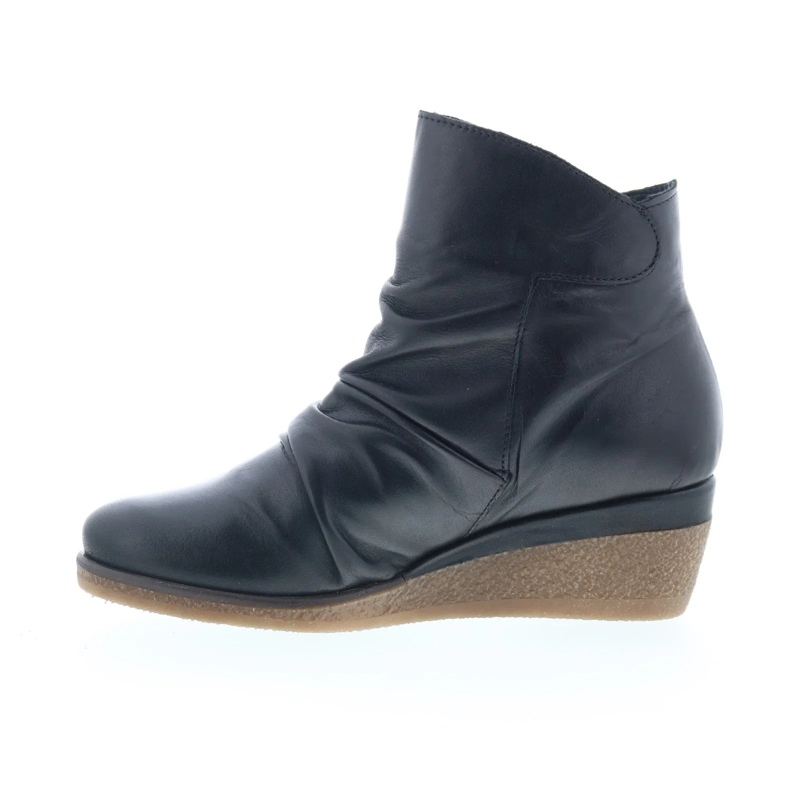 Miz Mooz Mayleen Womens Black Leather Zipper Ankle & Booties Boots Anti-Friction Quality Wear