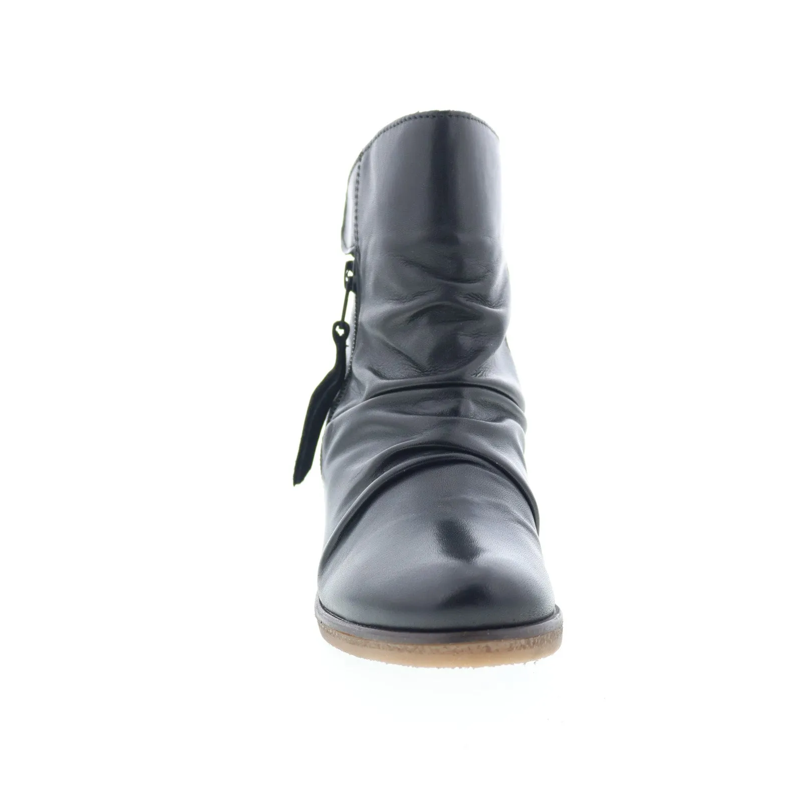 Miz Mooz Mayleen Womens Black Leather Zipper Ankle & Booties Boots Winter Fashion