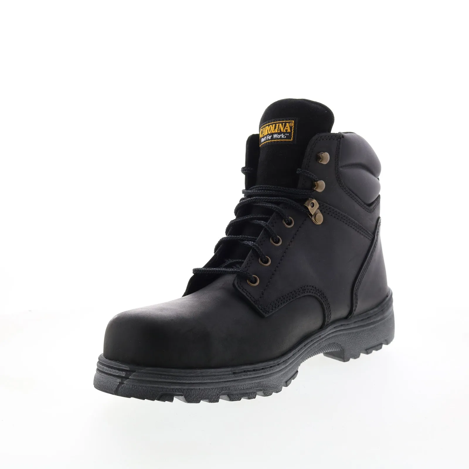 Carolina Foreman Steel Toe 6" CA3522 Mens Black Leather Lace Up Work Boots Neutral Finish