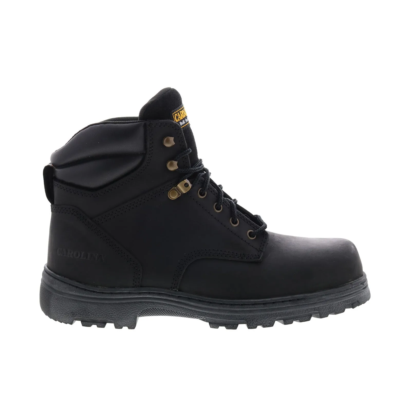 Seamless Fit Carolina Foreman Steel Toe 6" CA3522 Mens Black Leather Lace Up Work Boots