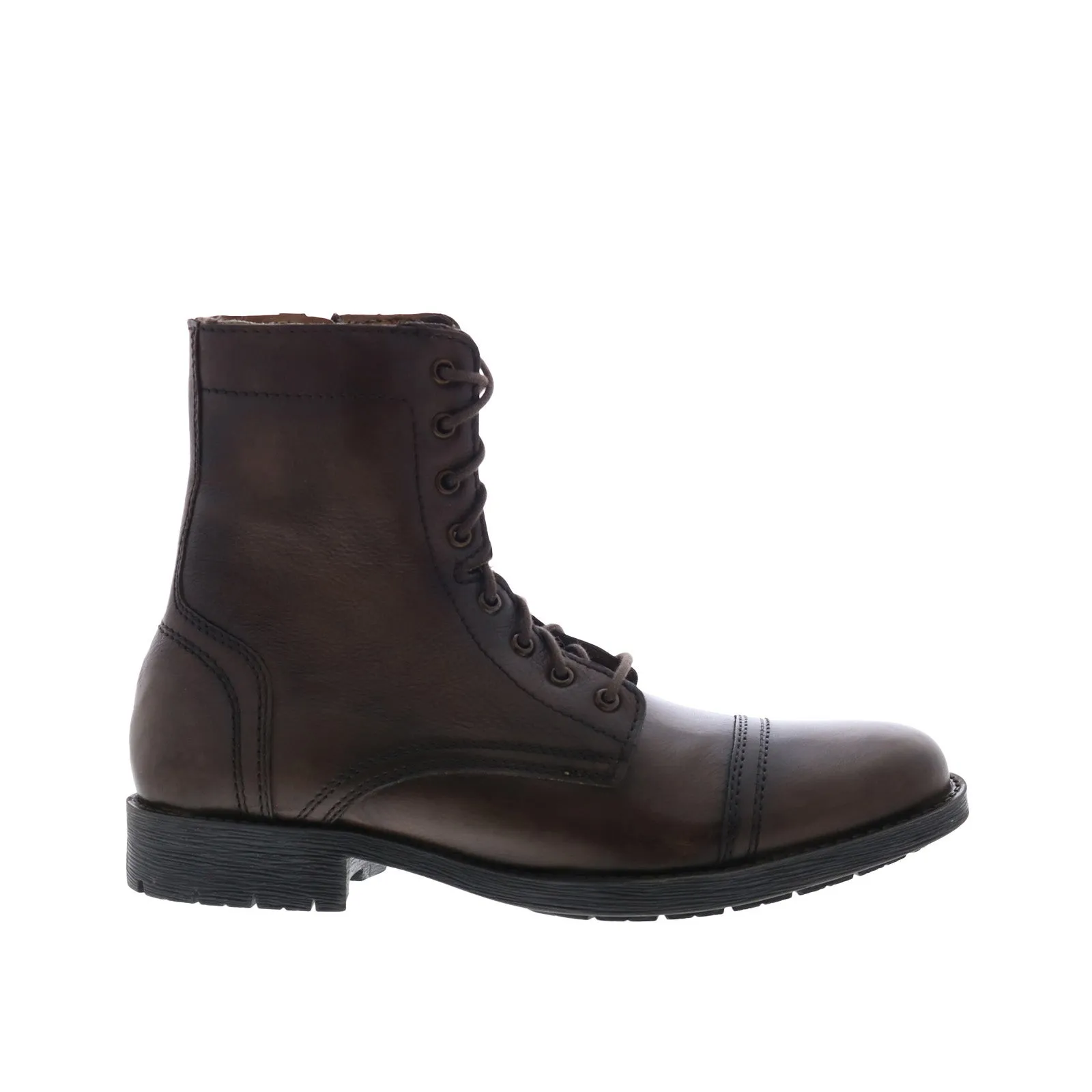 Steve Madden P-Mavrik Mens Brown Leather Lace Up Casual Dress Boots Grip Support