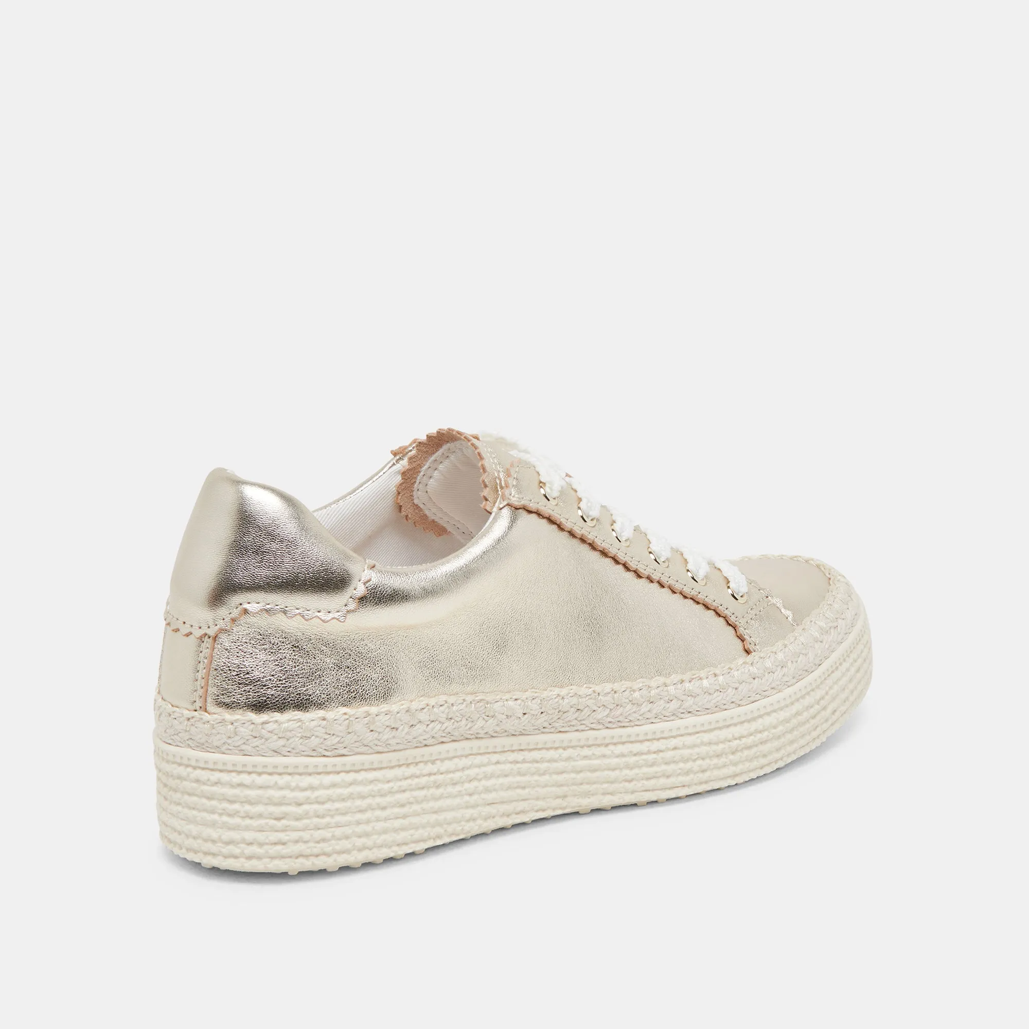 LENNIX SNEAKERS LIGHT GOLD METALLIC LEATHER Comfort Padding Travel Style