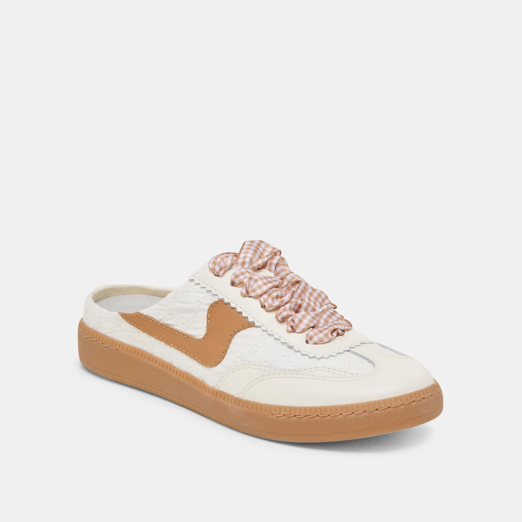NOTICE SLIDE SNEAKERS WHITE PINK EYELET Anti Bacterial