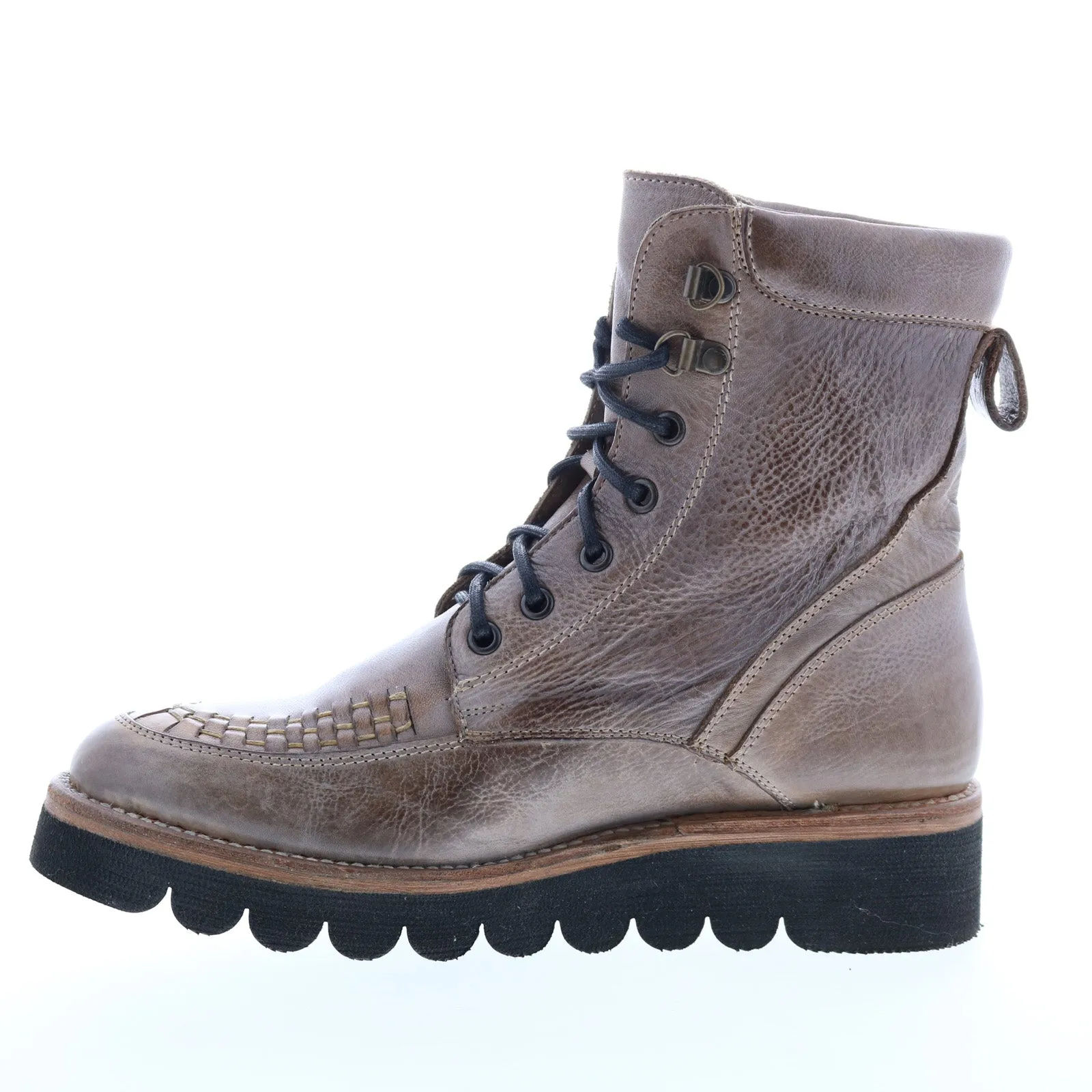 Bed Stu Elisha II F321018 Womens Brown Leather Lace Up Casual Dress Boots Everyday Wear Craft Collector