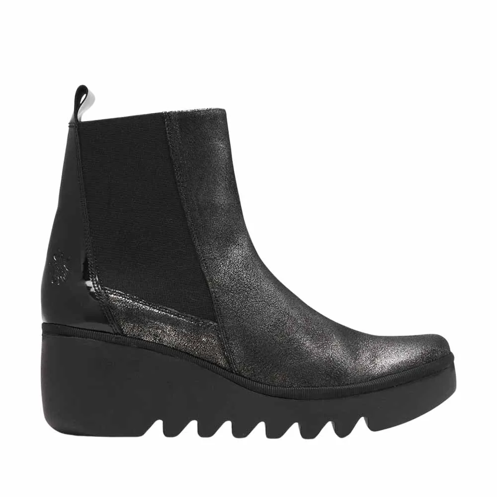 FLY LONDON BAGU SILVER BLACK Versatile Choice Warehouse Worker