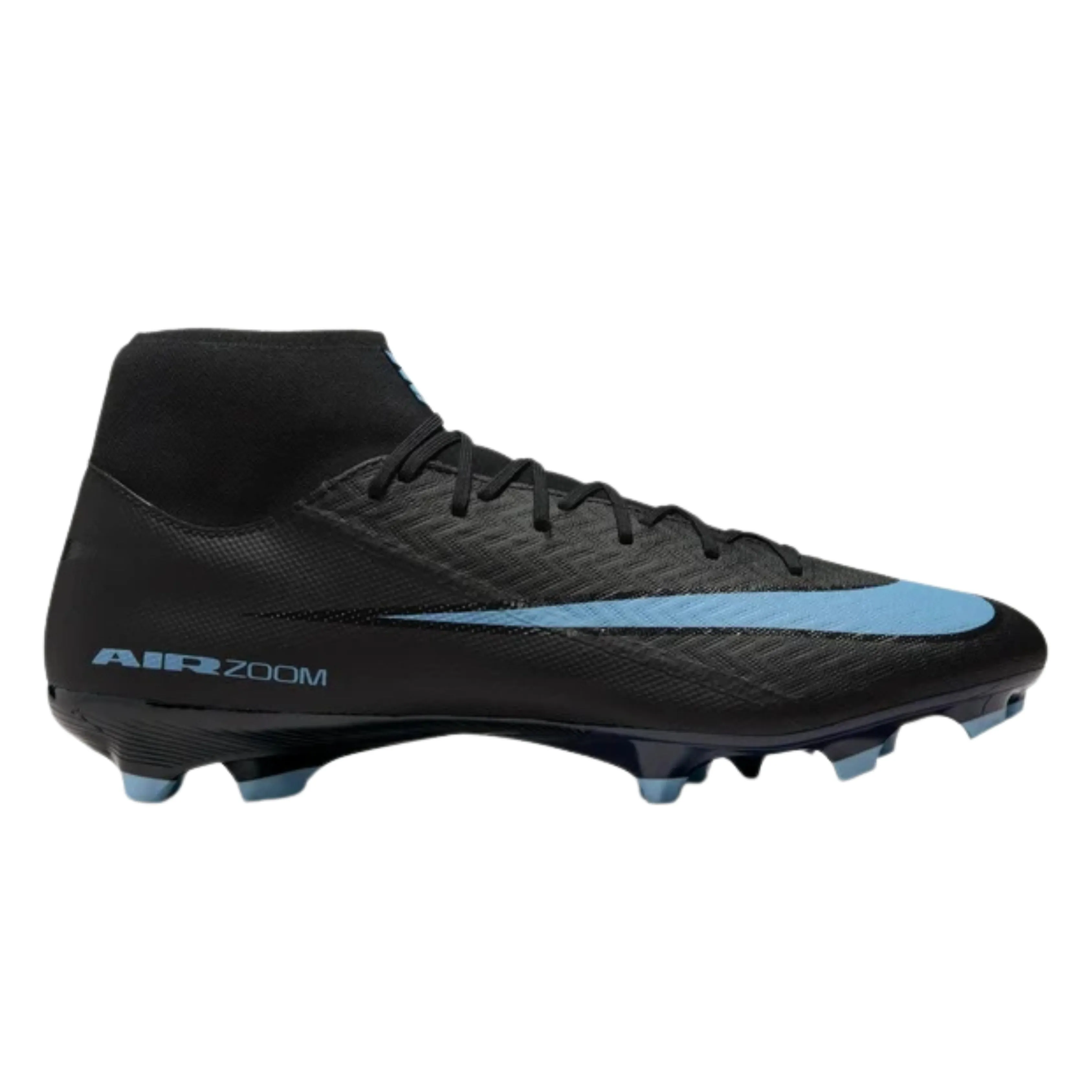 Running support Nike Zoom Superfly 10 Academy Firm Ground/Multiground Soccer Cleats (Black/Ice Blue)