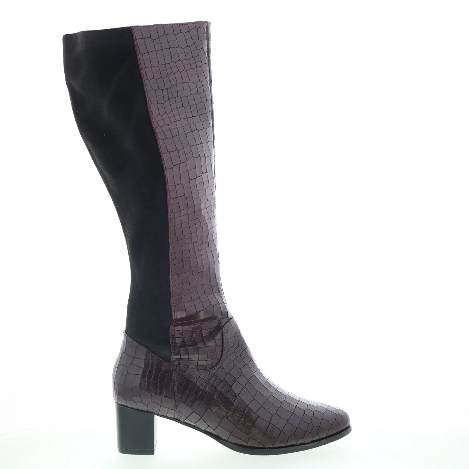 Active Comfort Long Hike Trotters Kirby Wide Calf T2067-626 Womens Burgundy Casual Dress Boots
