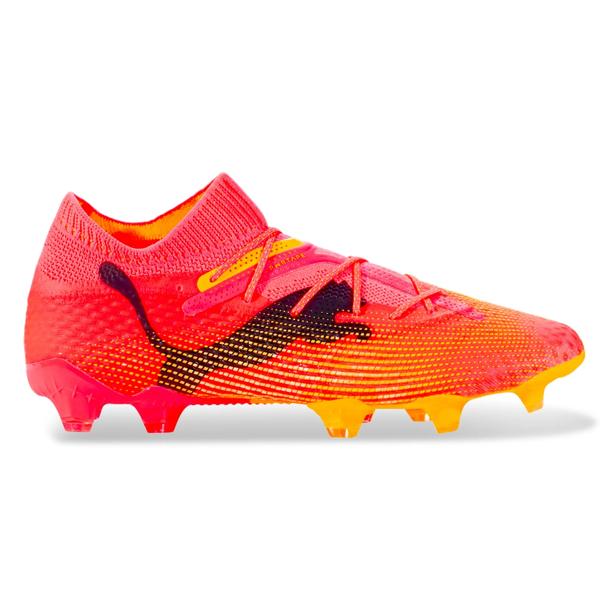 Puma Future 7 Ultimate FG/AG Soccer Cleats (Sunset Glow/Puma Black) Stable Steps