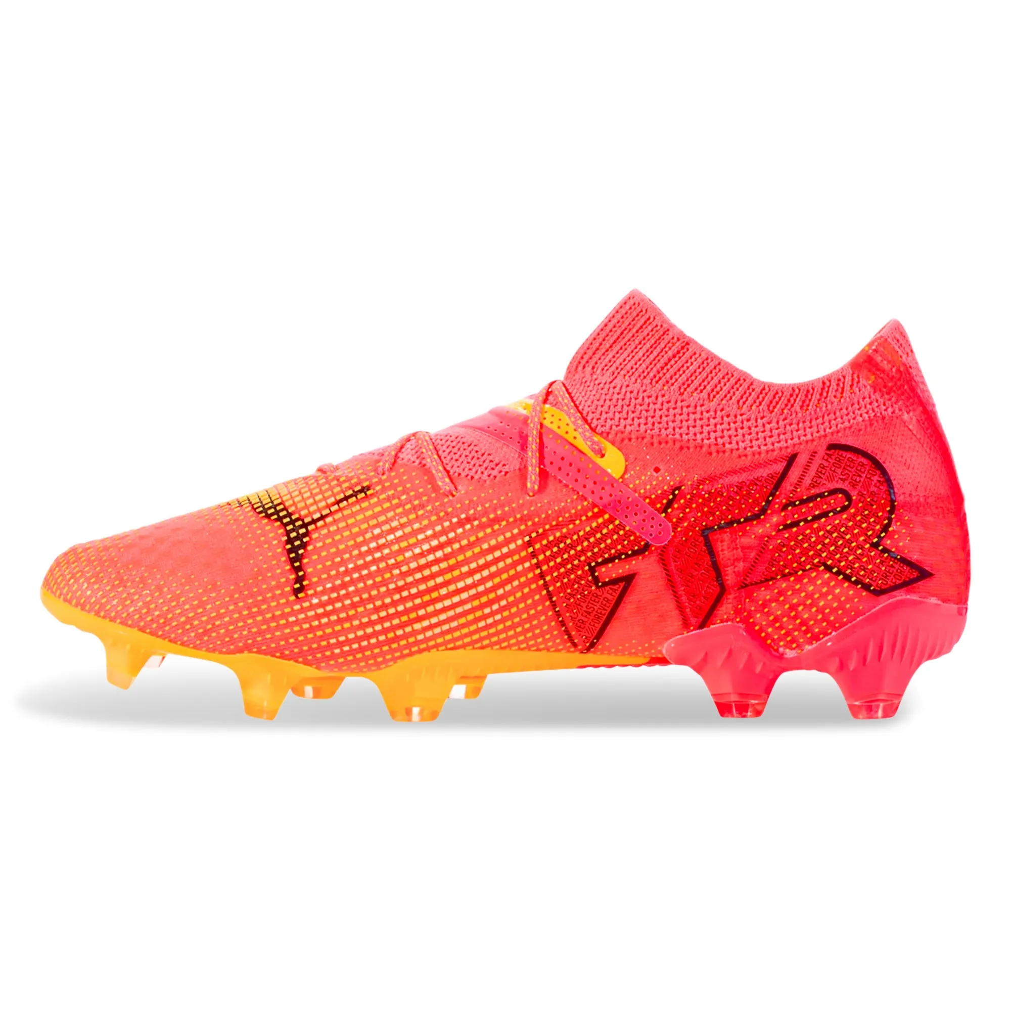 Puma Future 7 Ultimate FG/AG Soccer Cleats (Sunset Glow/Puma Black) High Performance Ankle padding