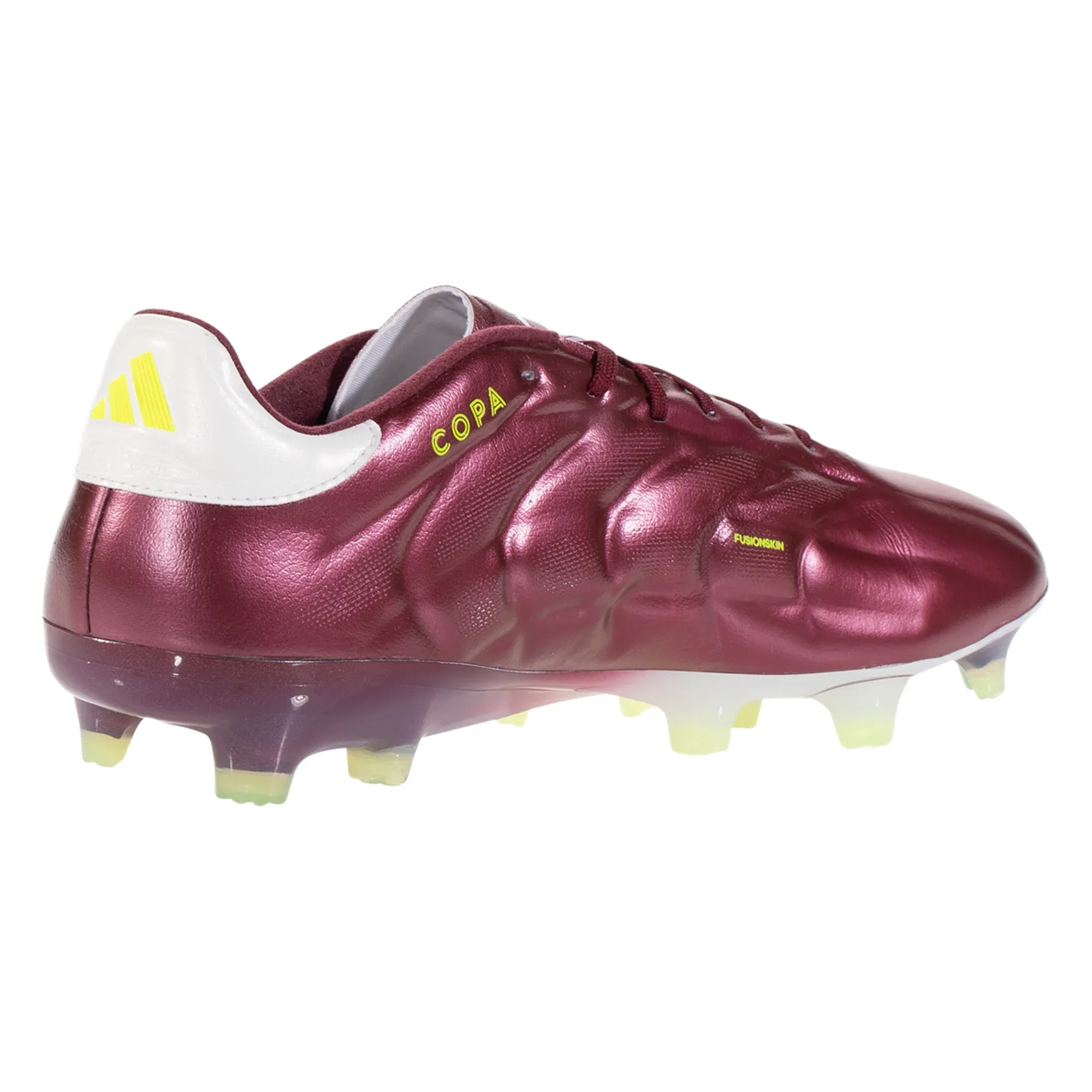 adidas Copa Pure 2 Elite FG Soccer Cleats (Shadow Red/White/Solar Yellow) Team Captain Quick Release