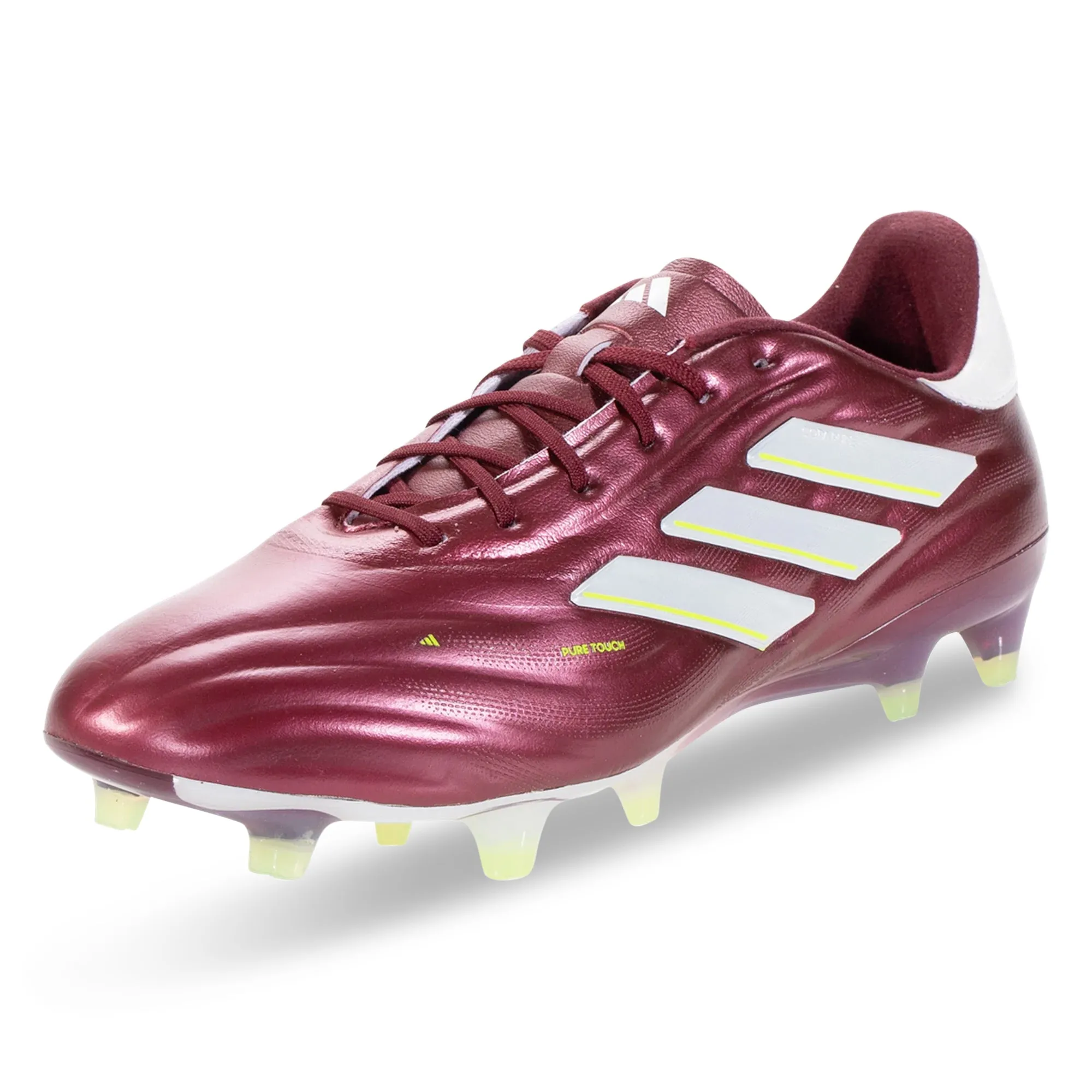 Passing Accuracy adidas Copa Pure 2 Elite FG Soccer Cleats (Shadow Red/White/Solar Yellow)
