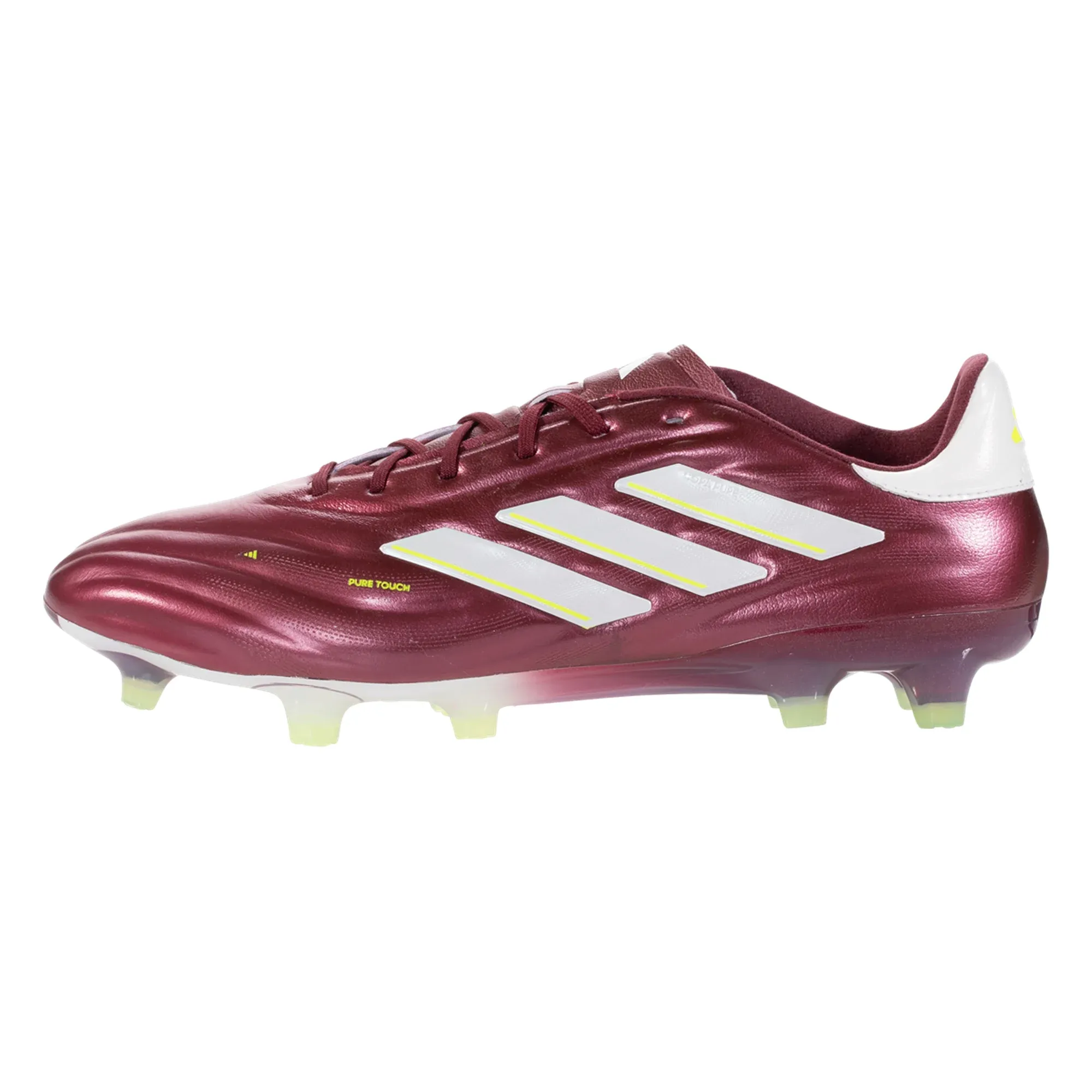 adidas Copa Pure 2 Elite FG Soccer Cleats (Shadow Red/White/Solar Yellow) Toe Lift