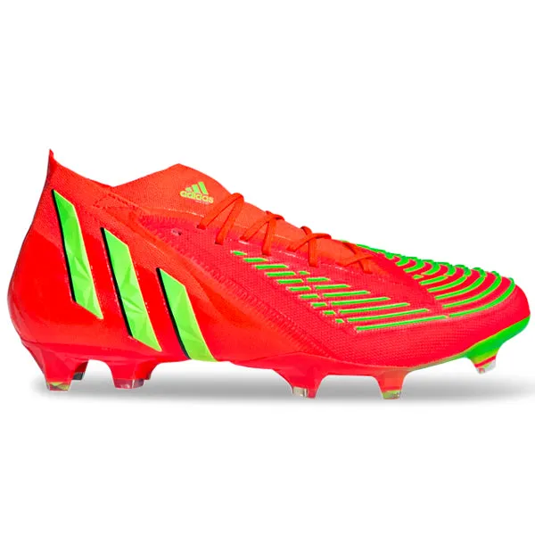 adidas Predator Edge.1 Firm Ground Soccer Cleats (Solar Red/Team Solar Green) Soft Heel