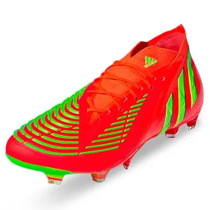 adidas Predator Edge.1 Firm Ground Soccer Cleats (Solar Red/Team Solar Green) Kick Flow Lock Laces