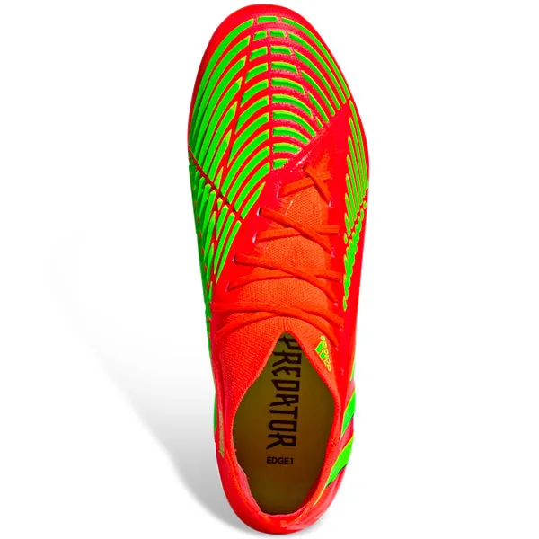 adidas Predator Edge.1 Firm Ground Soccer Cleats (Solar Red/Team Solar Green) Moisture-wicking
