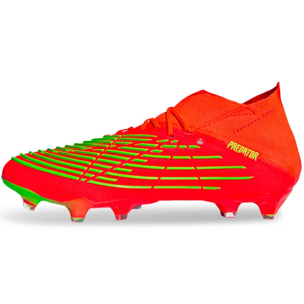 All surface adidas Predator Edge.1 Firm Ground Soccer Cleats (Solar Red/Team Solar Green)