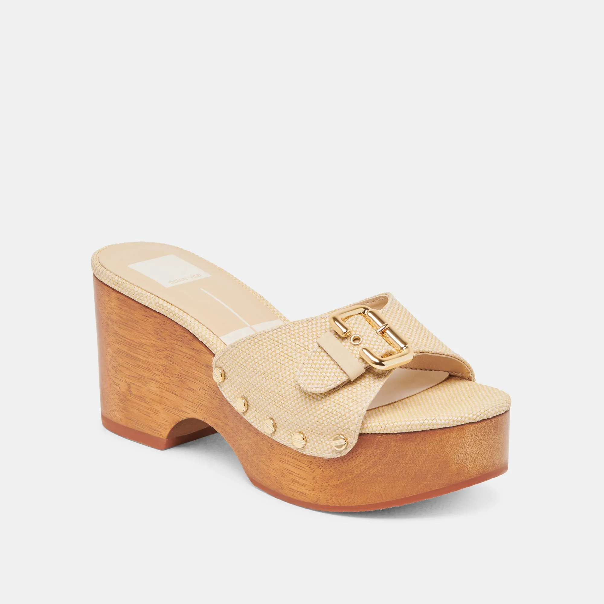 YALAH HEELS LT NATURAL RAFFIA Luxury Office Shoes Clear High Heels