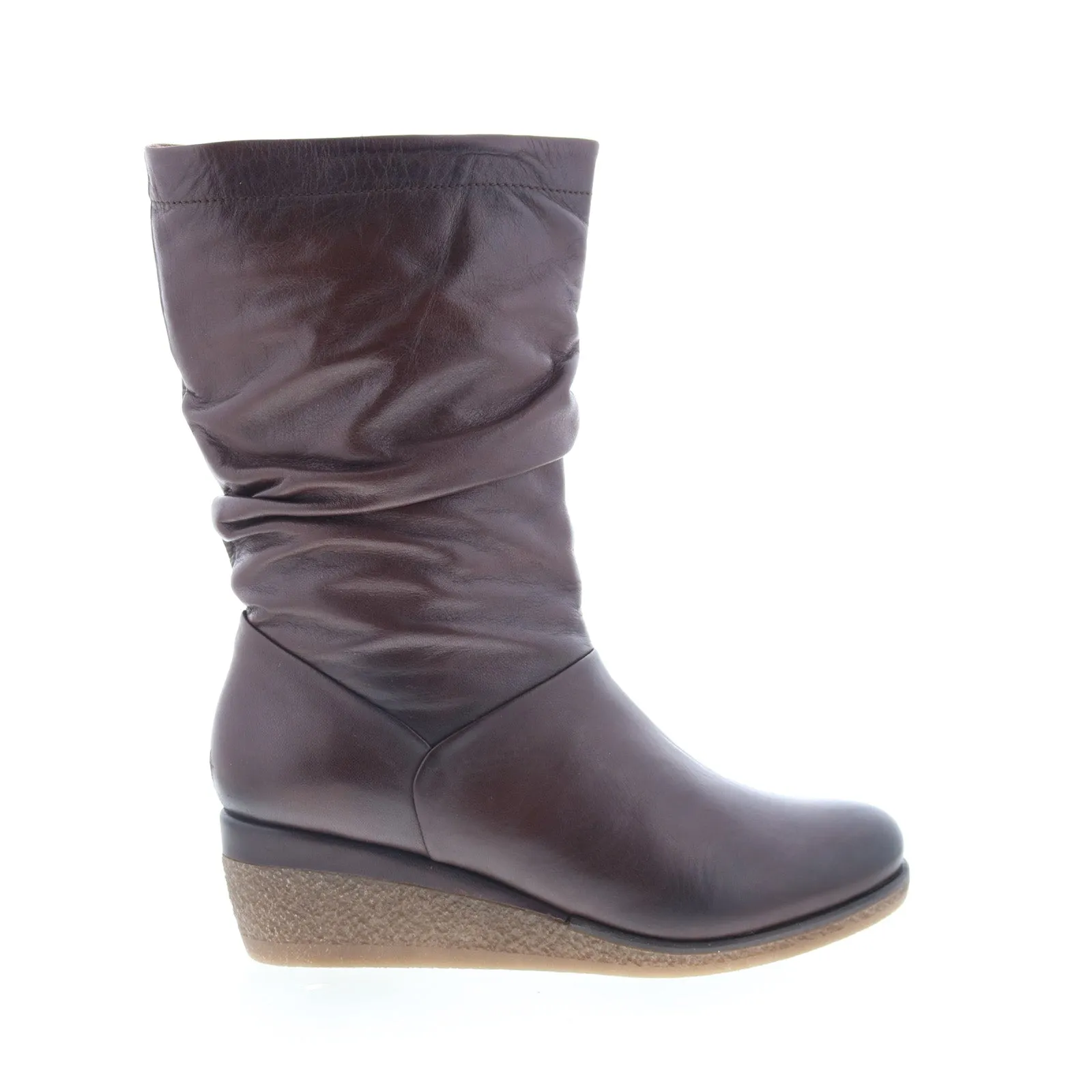 Miz Mooz Martina-MM Womens Brown Leather Zipper Casual Dress Boots Earth Tones Heavy Weather