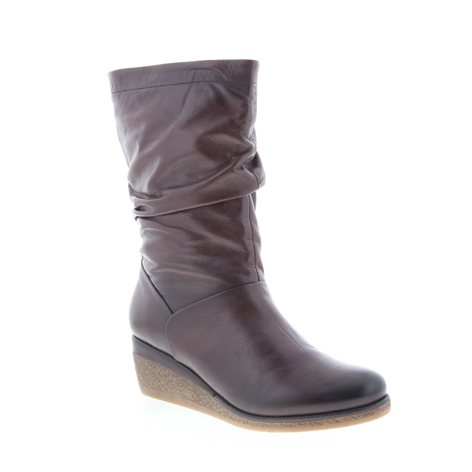Miz Mooz Martina-MM Womens Brown Leather Zipper Casual Dress Boots Smooth Style