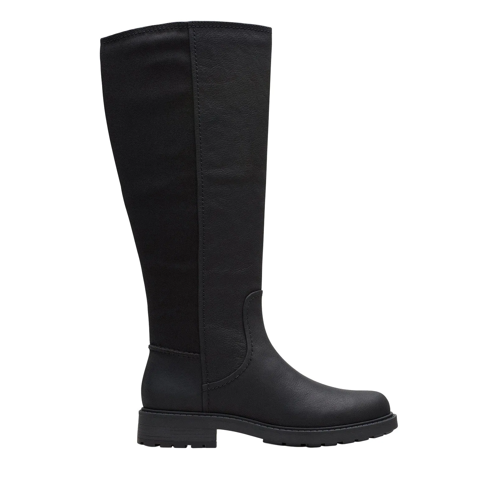 Clarks Opal Glow 26167910 Womens Black Leather Zipper Knee High Boots Buckle Closure Long distance