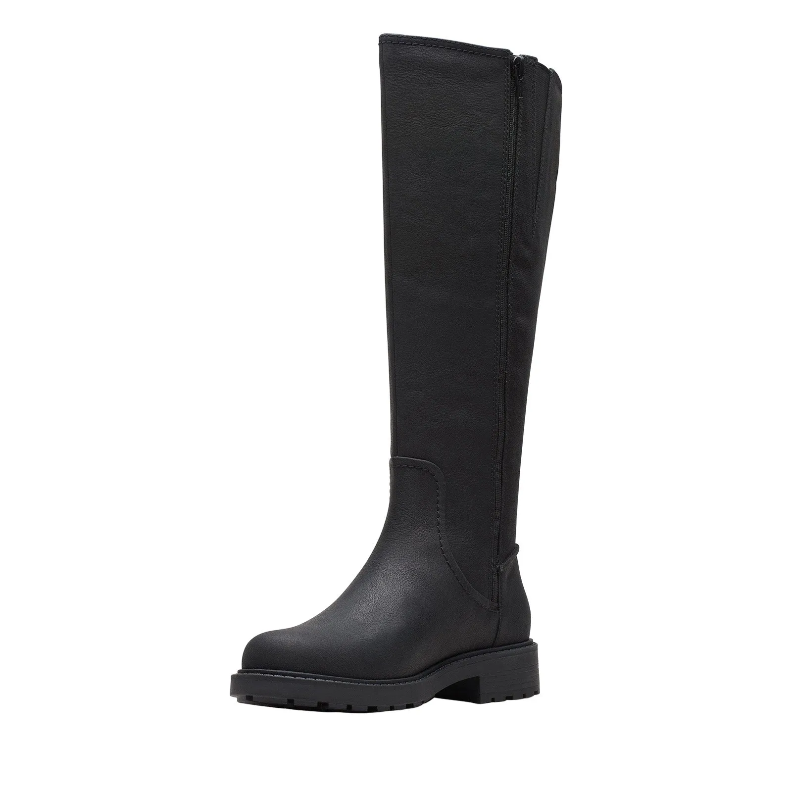 Winter Comfort Clarks Opal Glow 26167910 Womens Black Leather Zipper Knee High Boots